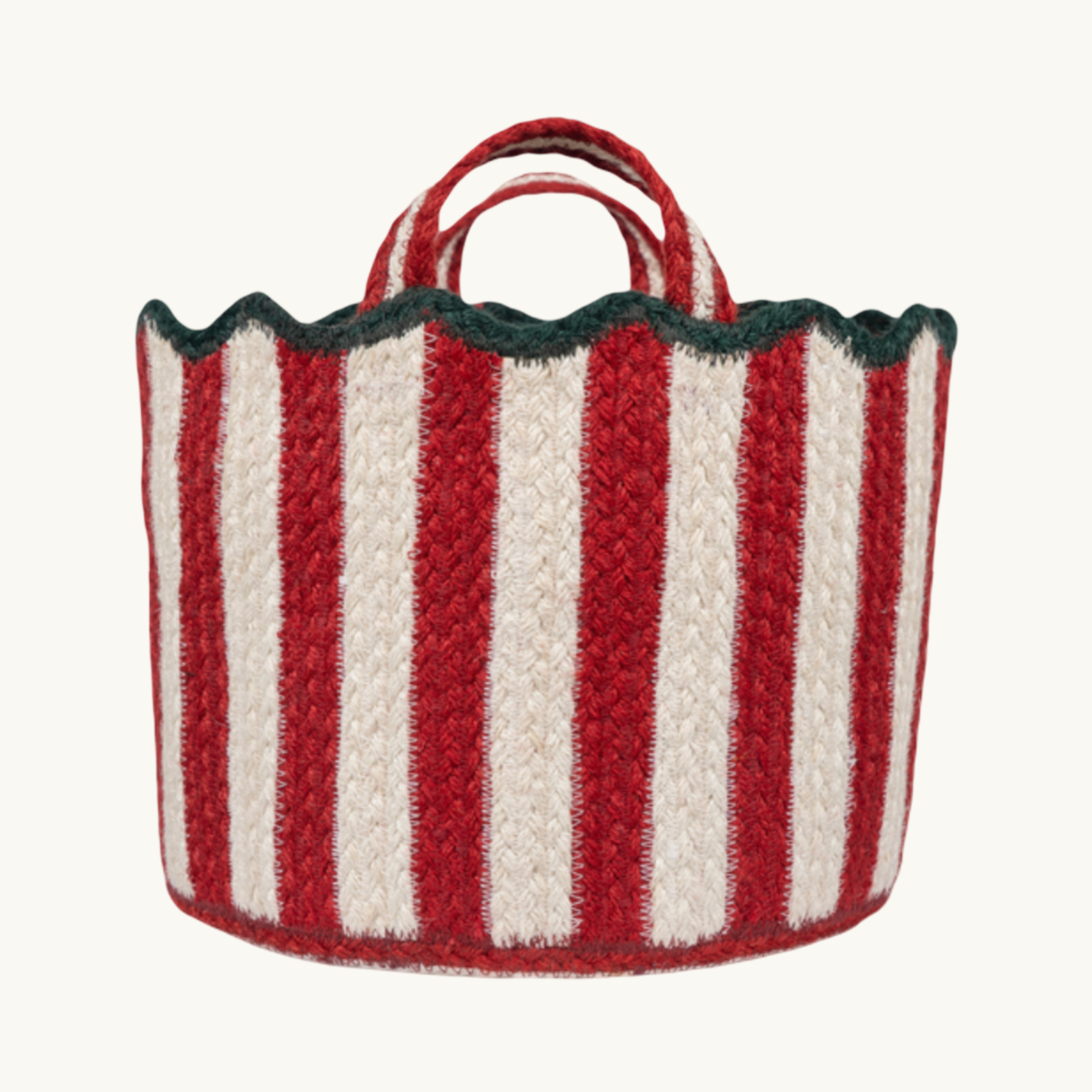 Extra Large Candy Cane Scalloped Basket