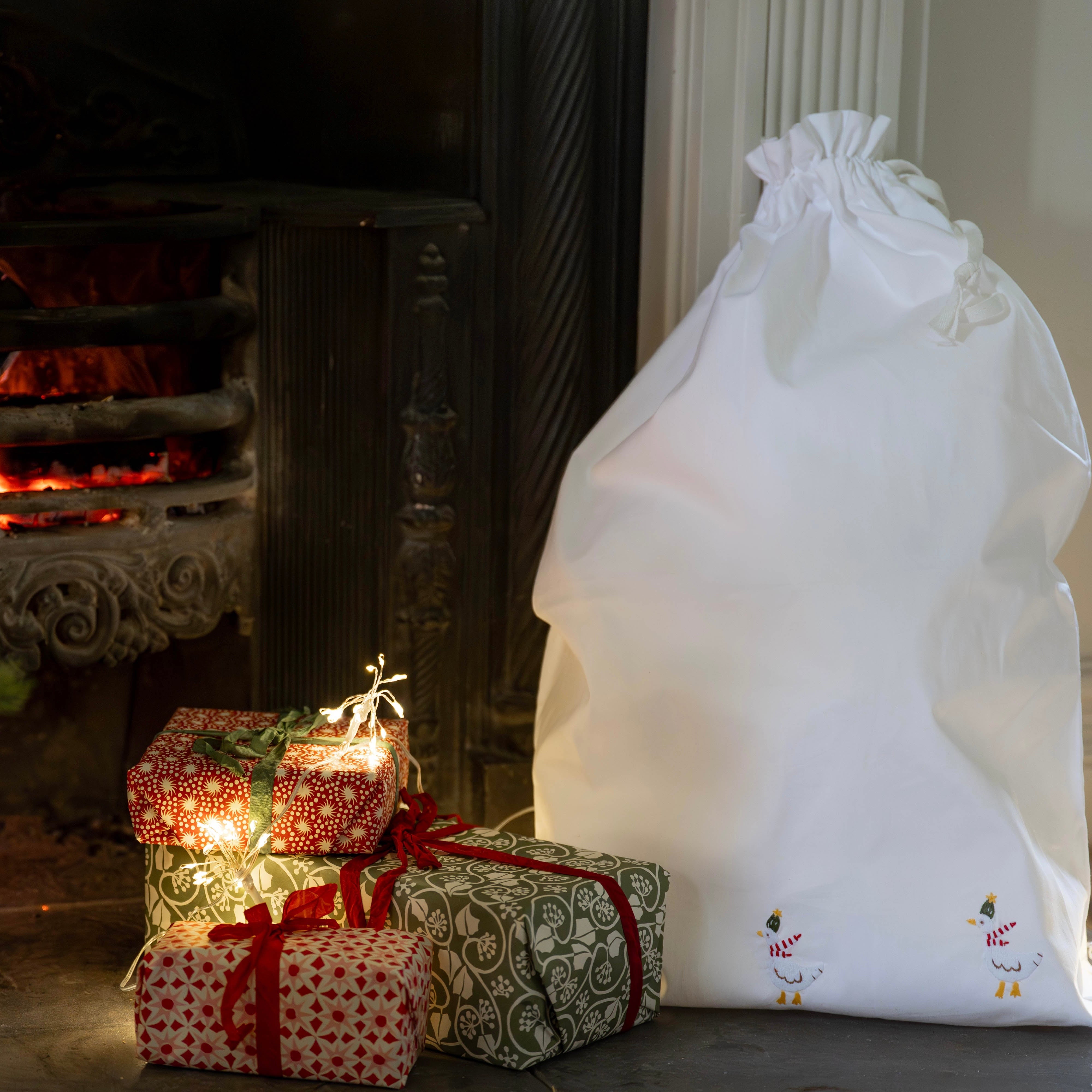 Christmas Goose Cotton Bag
