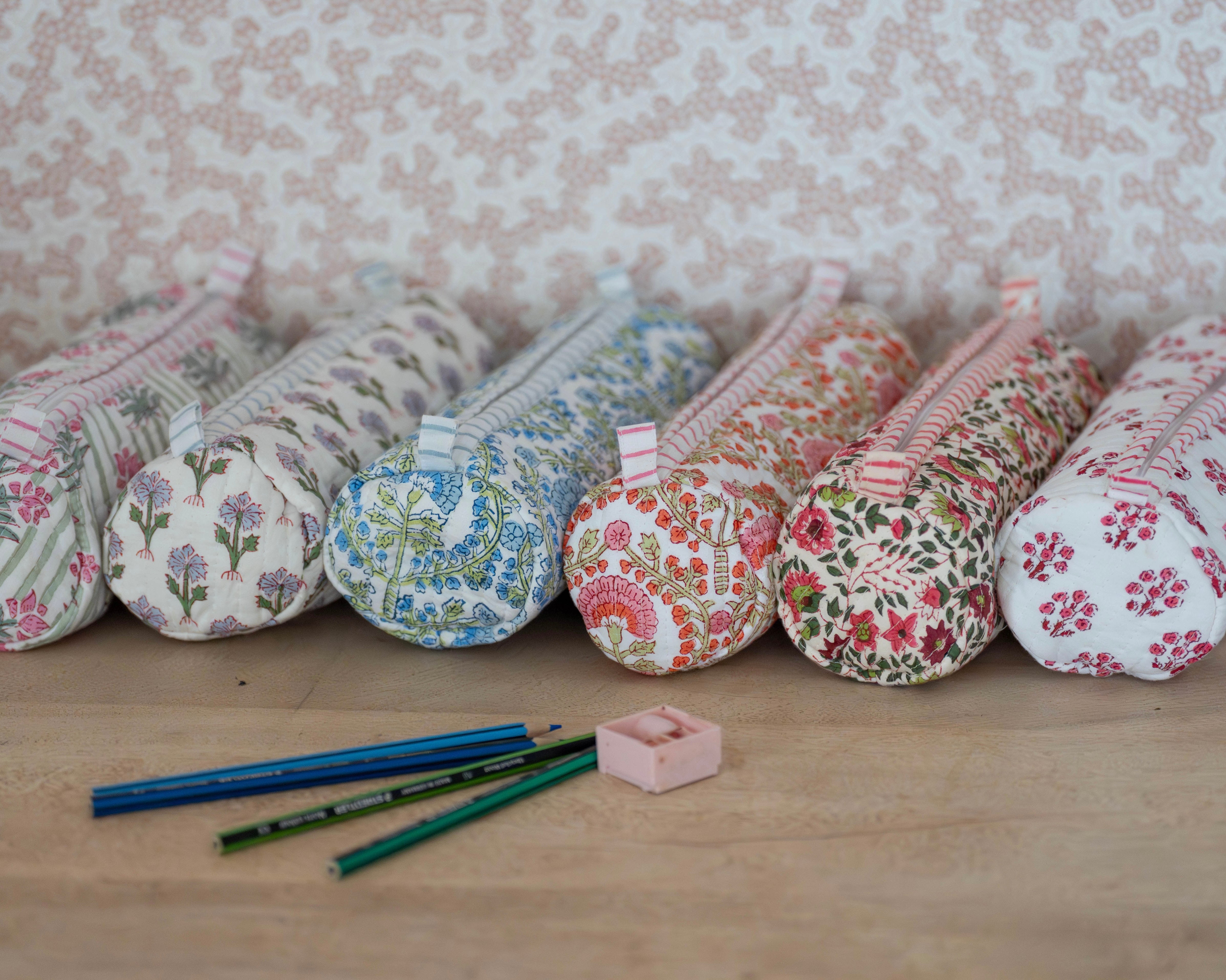 Pink Flora Pencil Case