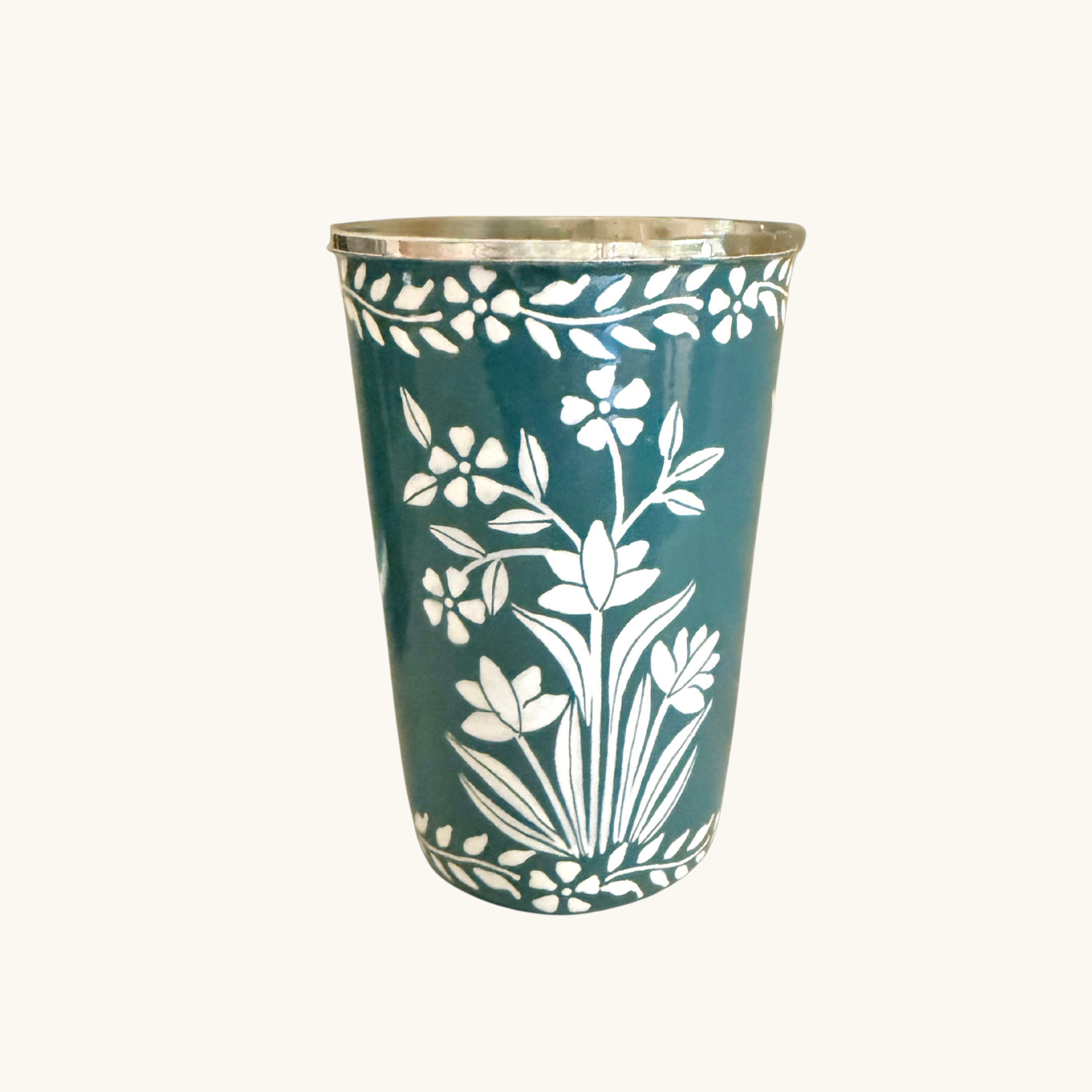 Enamel Handpainted Tumbler Dusty Blue