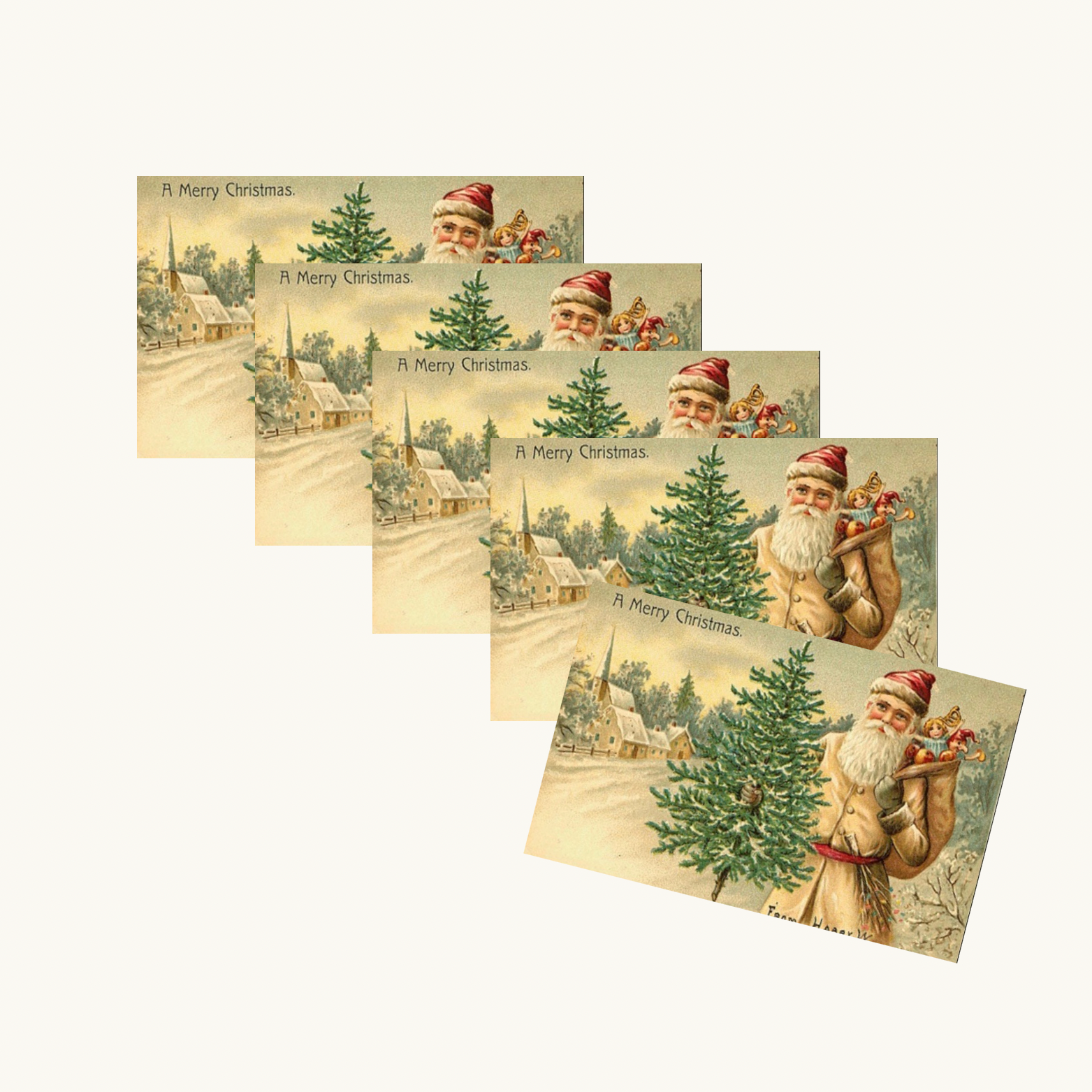Father Christmas with Tree Gift Tags
