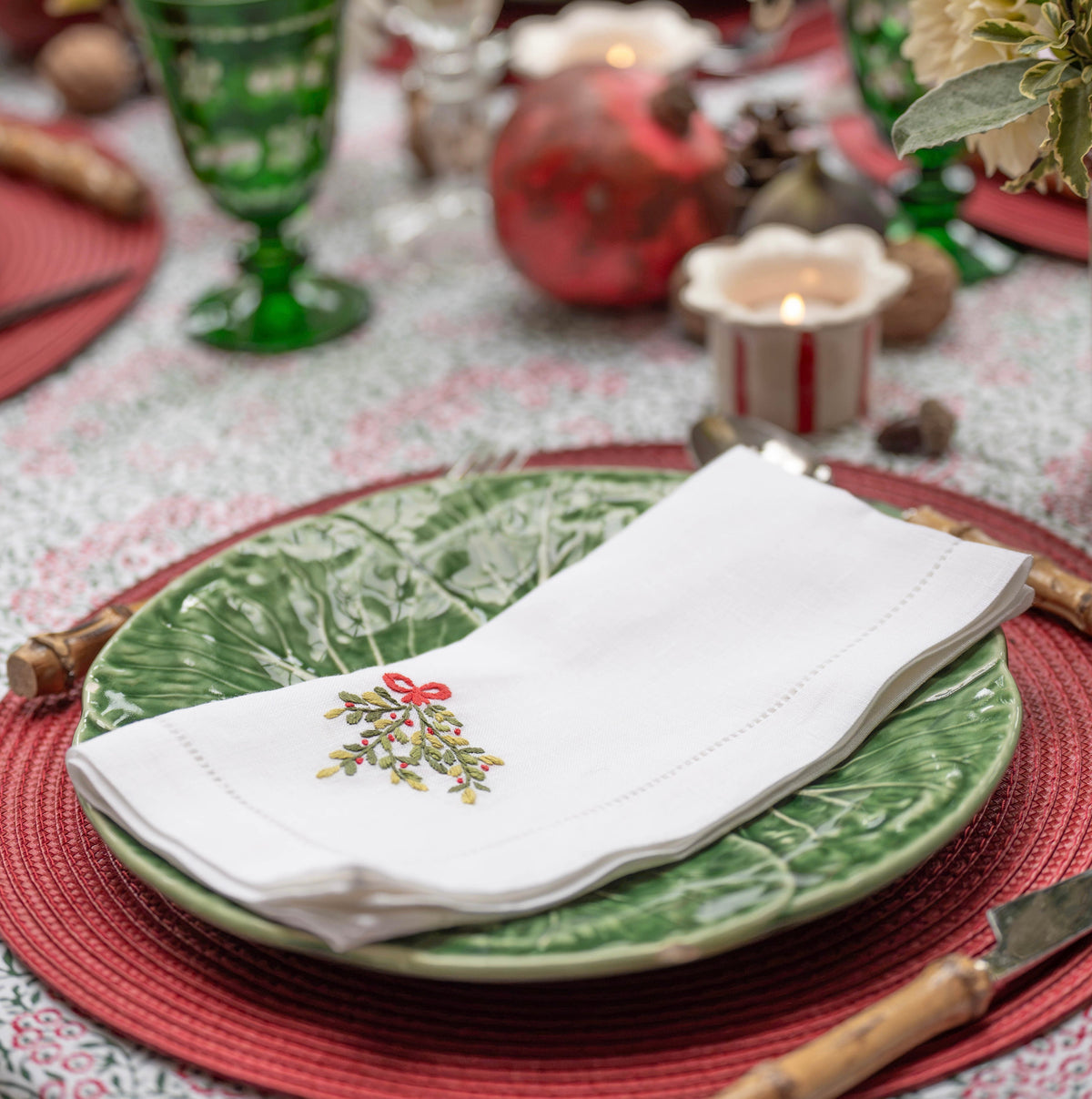 Festive Bunch Embroidered Napkins (Set of 2)