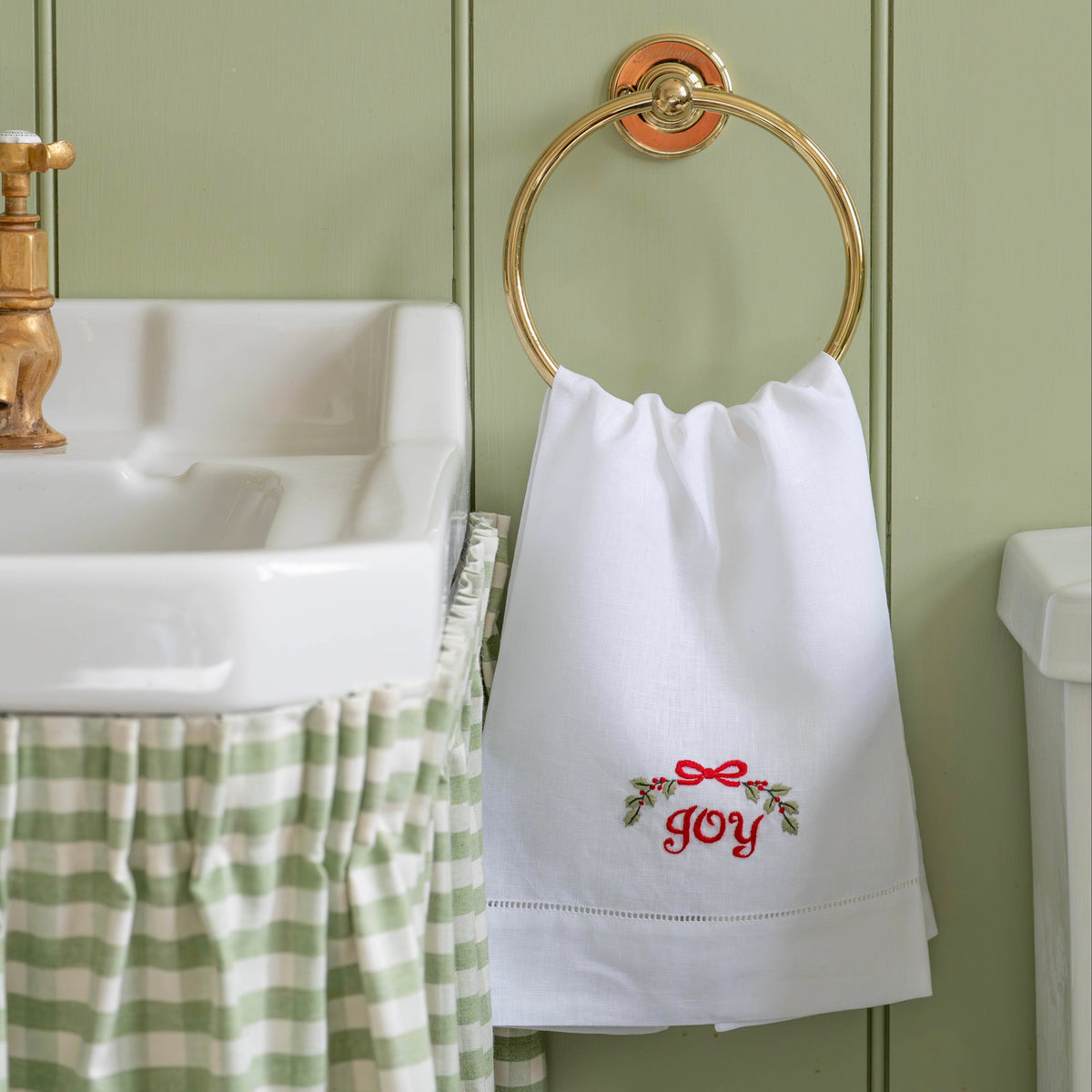 Festive Joy Embroidered Hand Towel