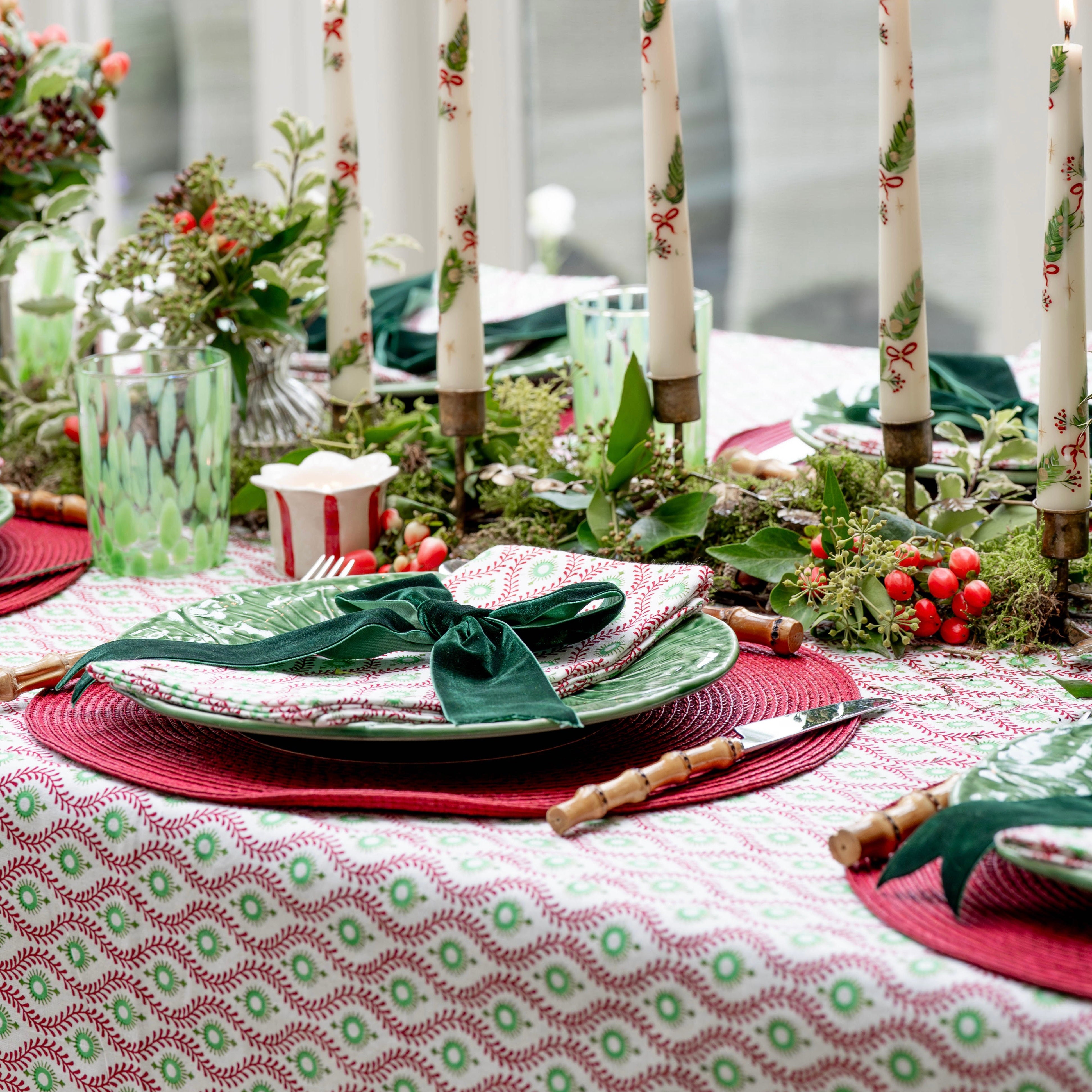 Festive Mila Handblocked Tablecloth