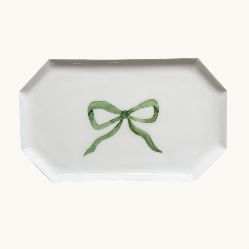 Green Bow Long Trinket Dish