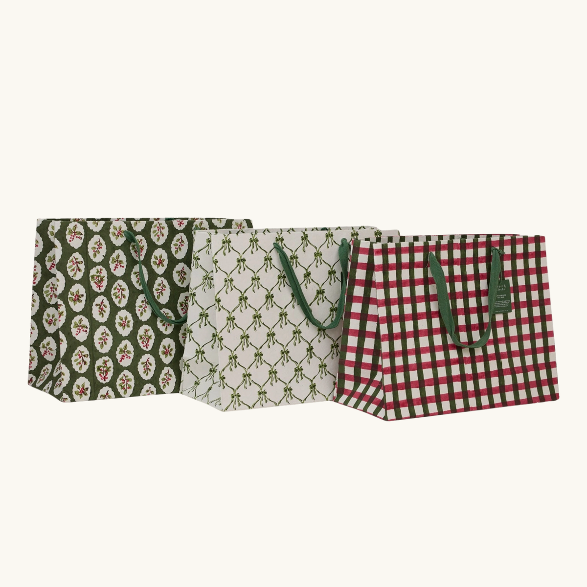 Green Festive Gift Bags (Large)