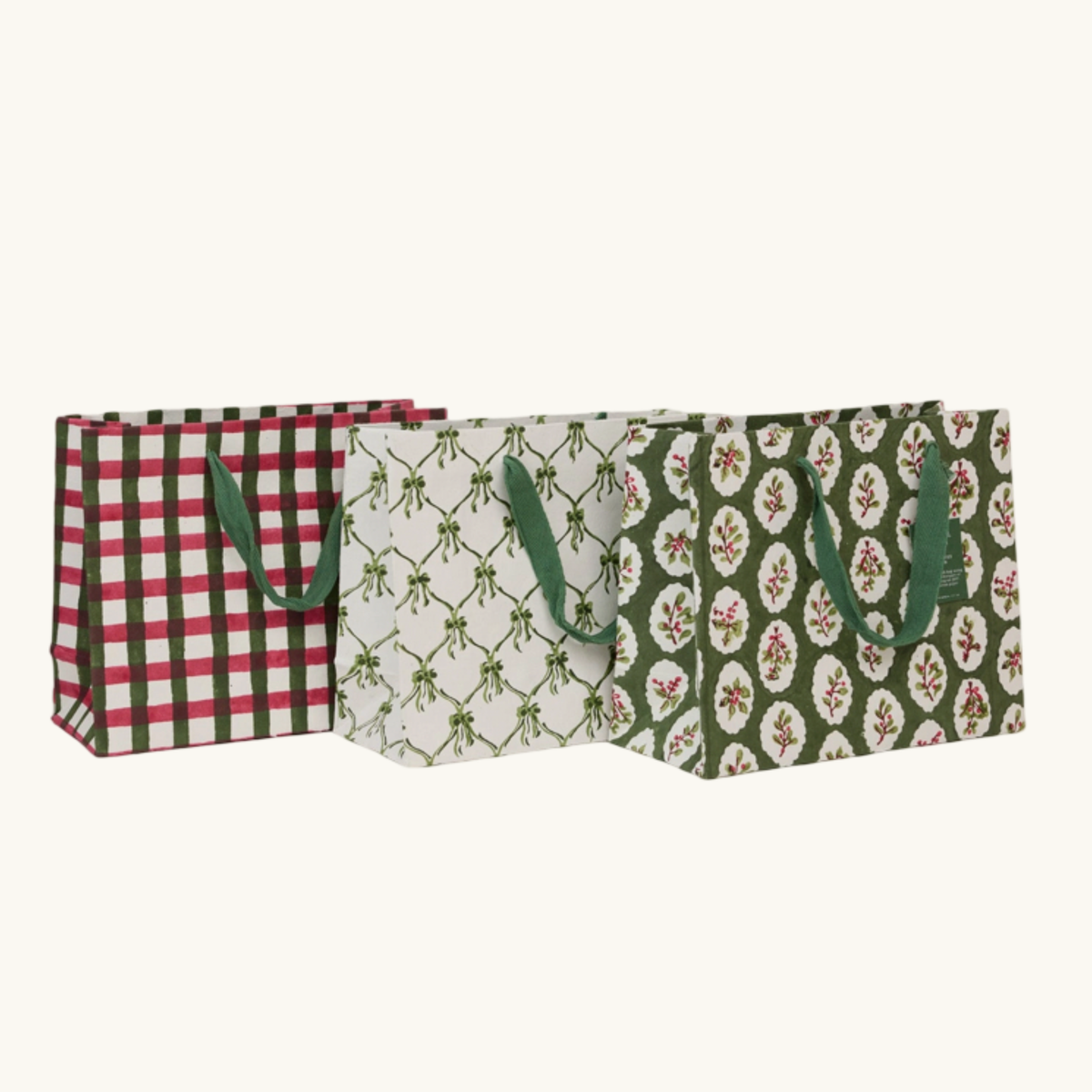 Green Festive Gift Bags (Medium)