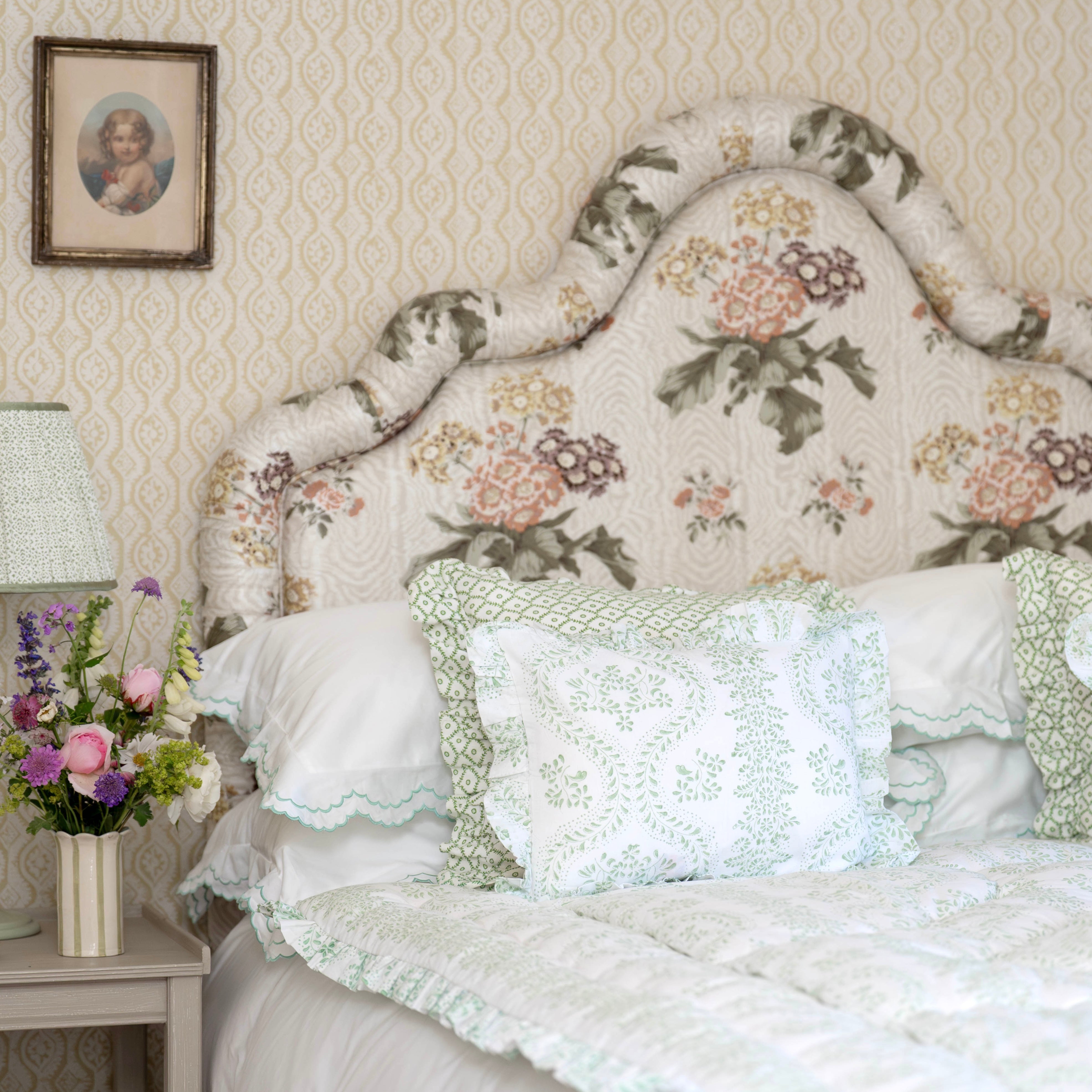 Green Rosalie Frilled Eiderdown