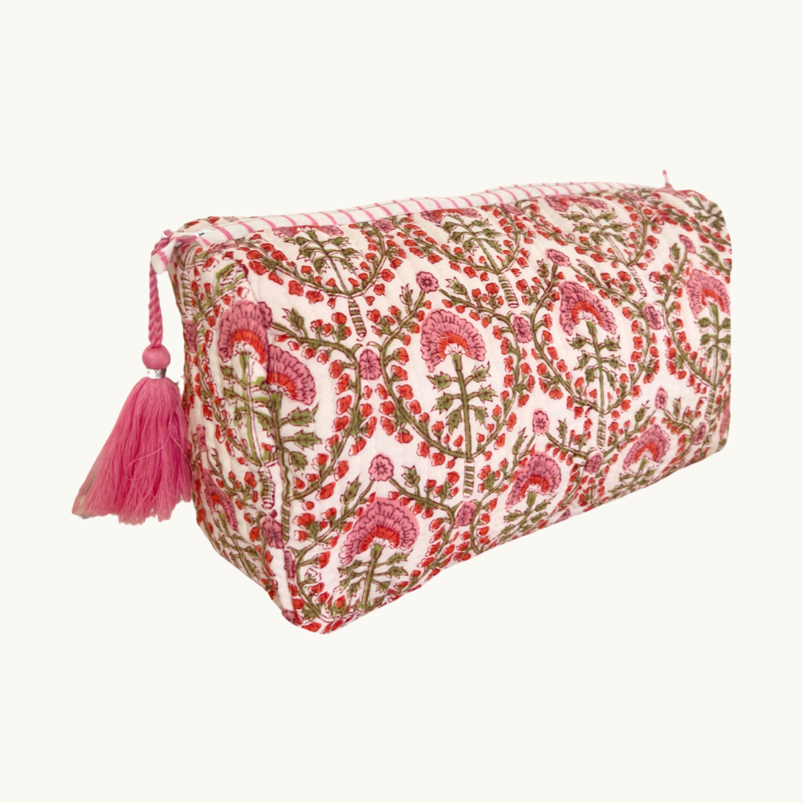 Pink Freya Handblocked Wash Bag