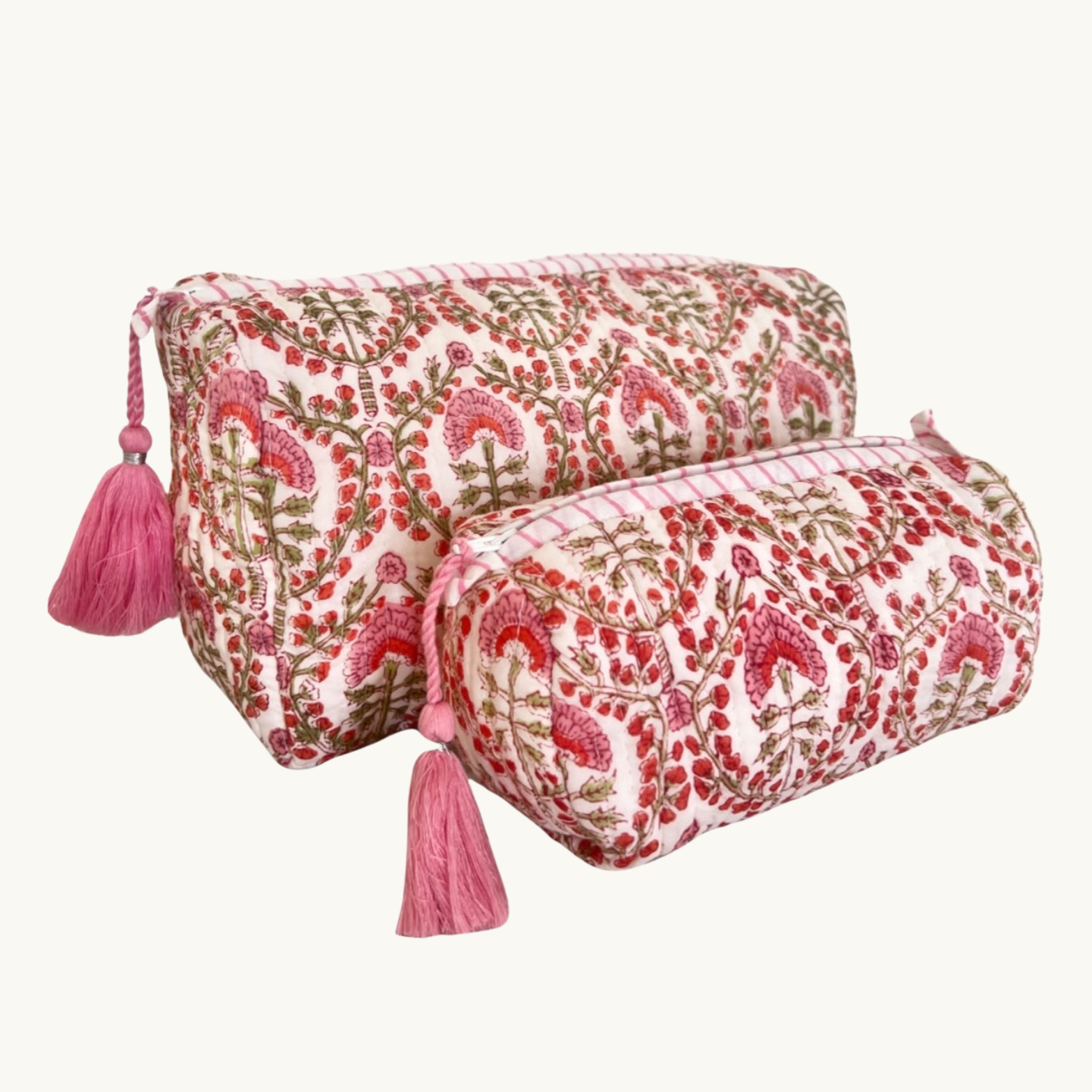 Pink Freya Handblocked Wash Bag