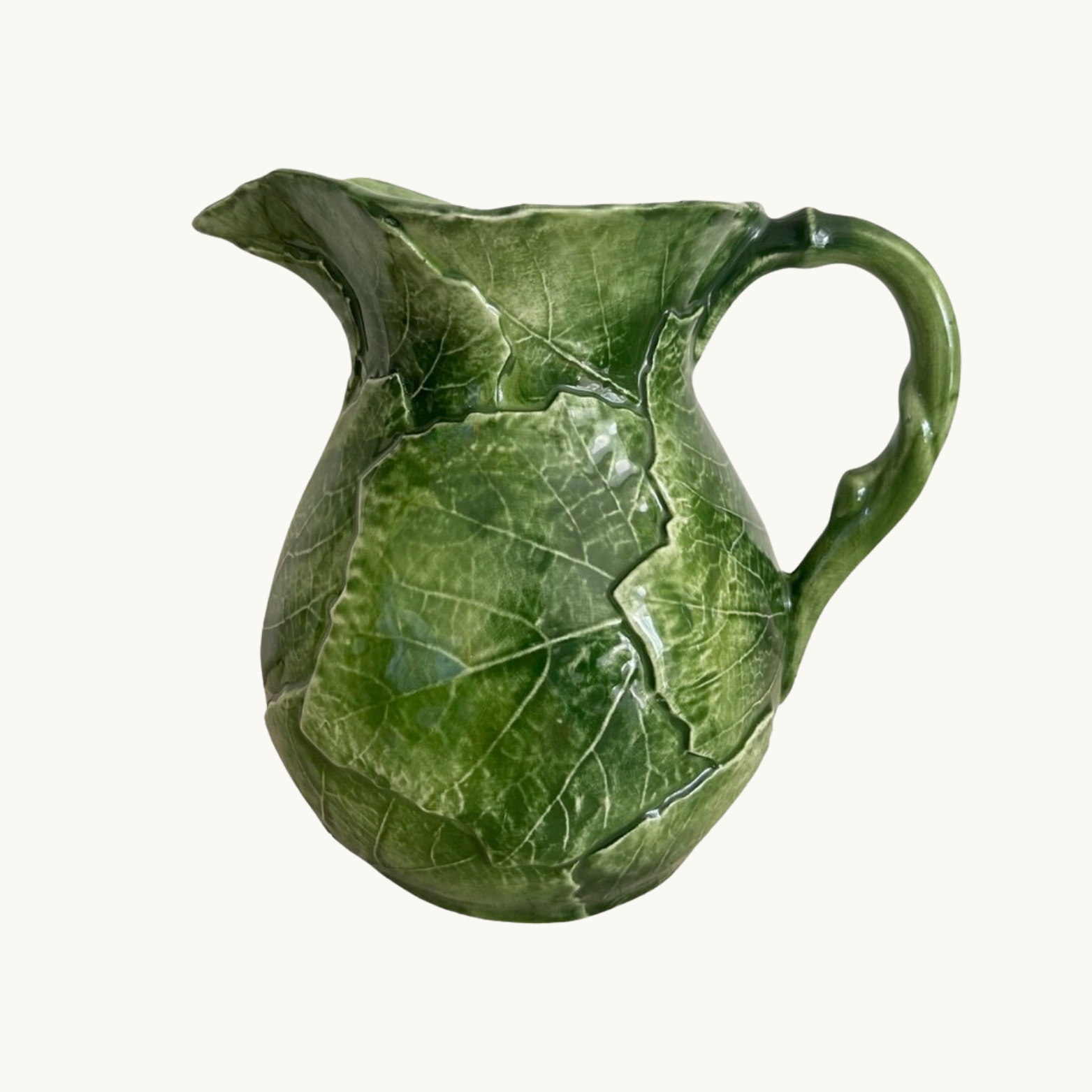 Green Vine Leaf Jug Extra Large