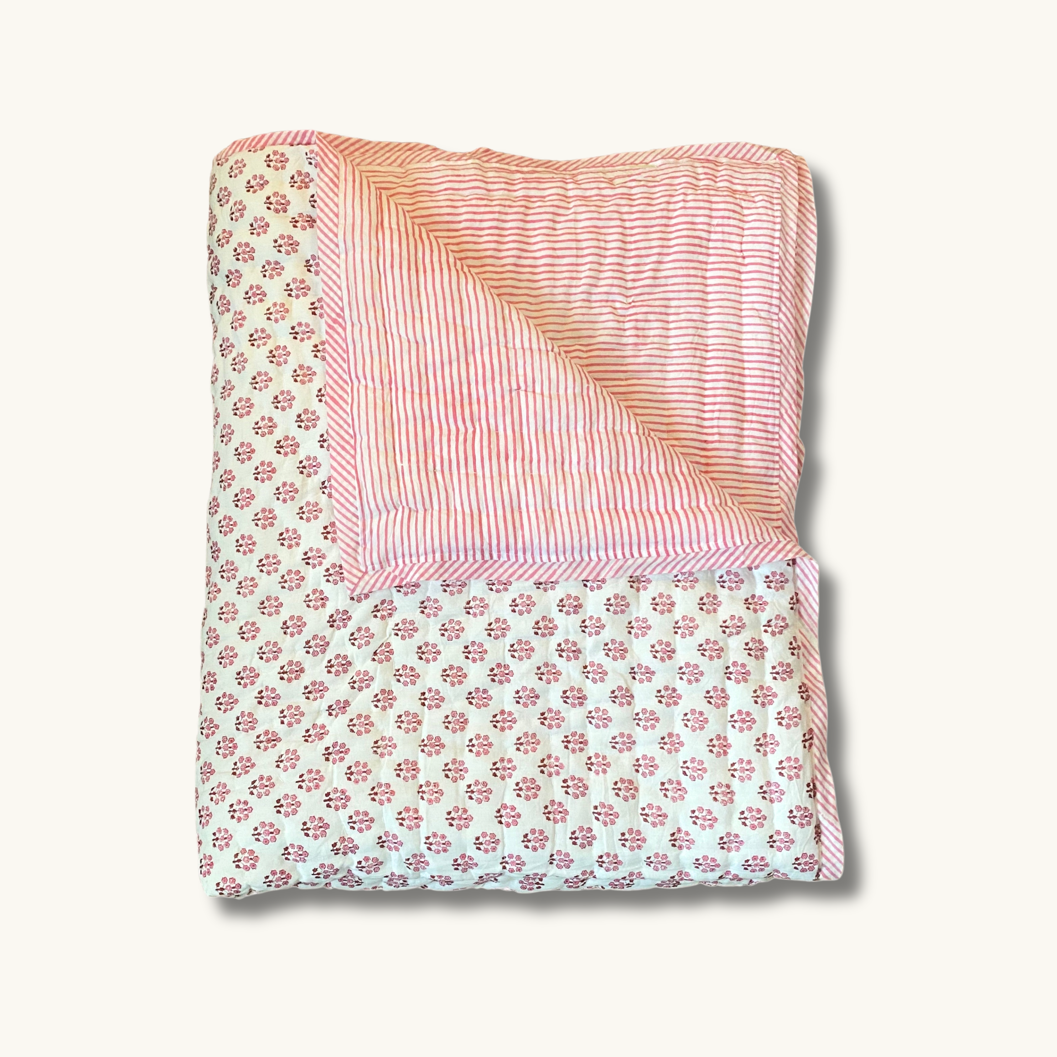 Pink Daphne Handblocked Quilt