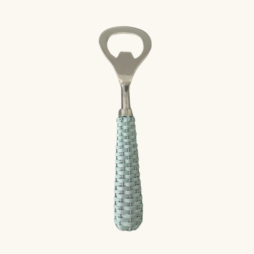 Pale Blue Rattan Bottle Opener