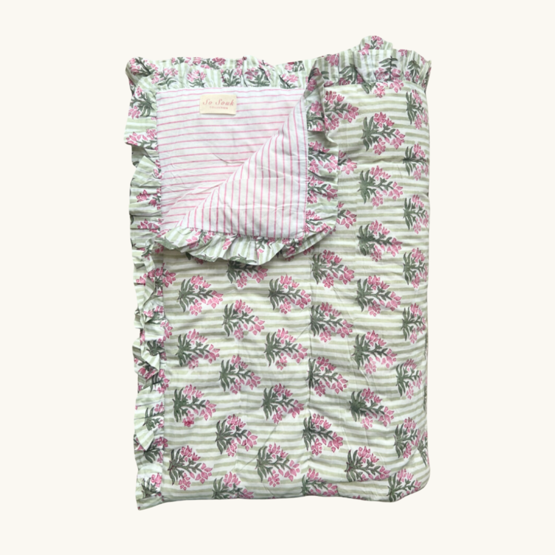Green Johari Frilled Eiderdown