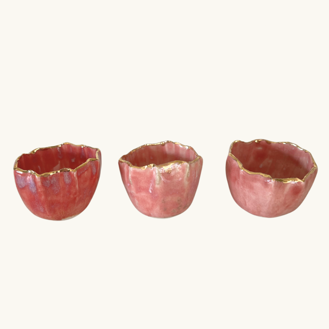 Pink Pinch Pot Trio