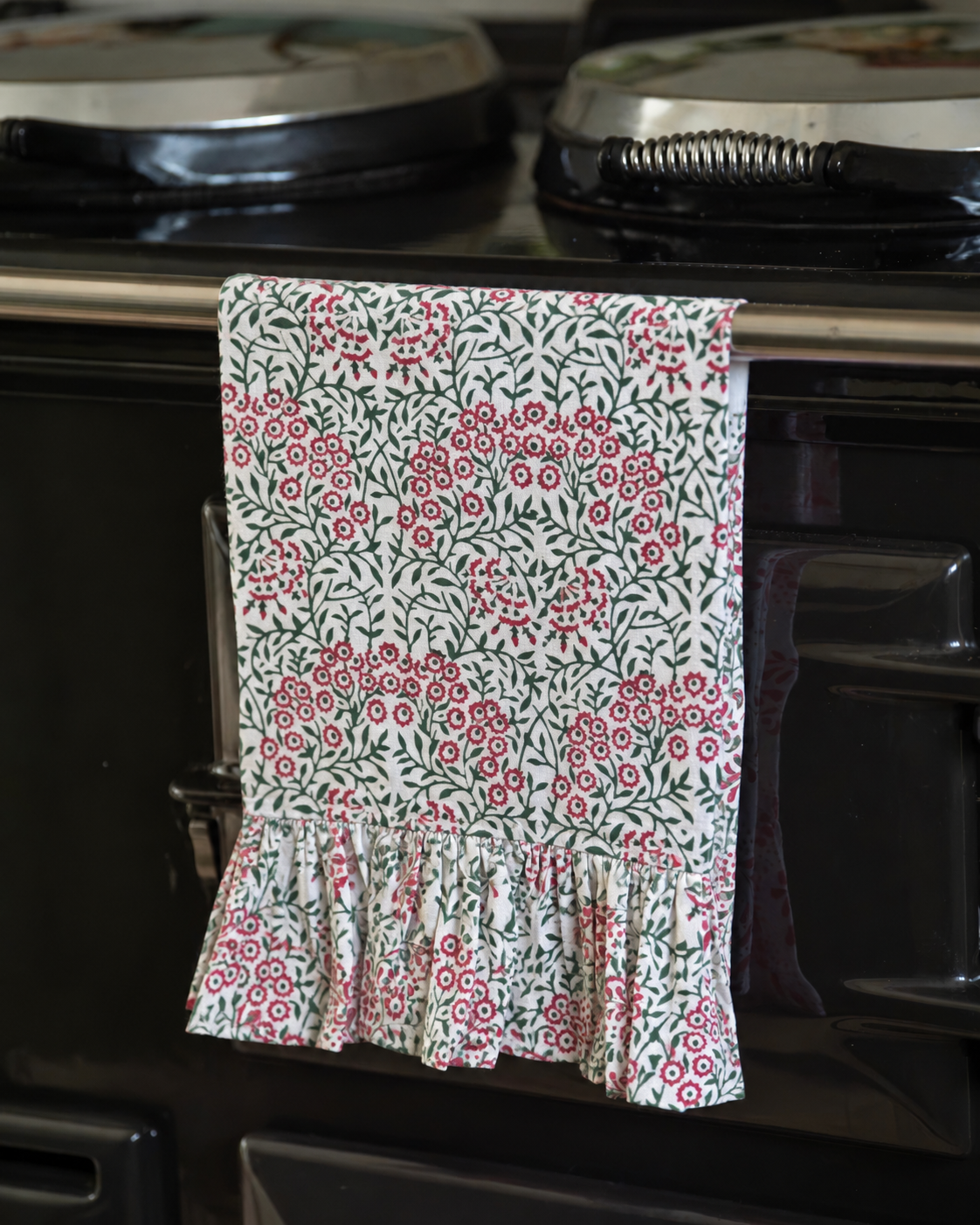 Festive Flowers Frilled Kitchen Towel