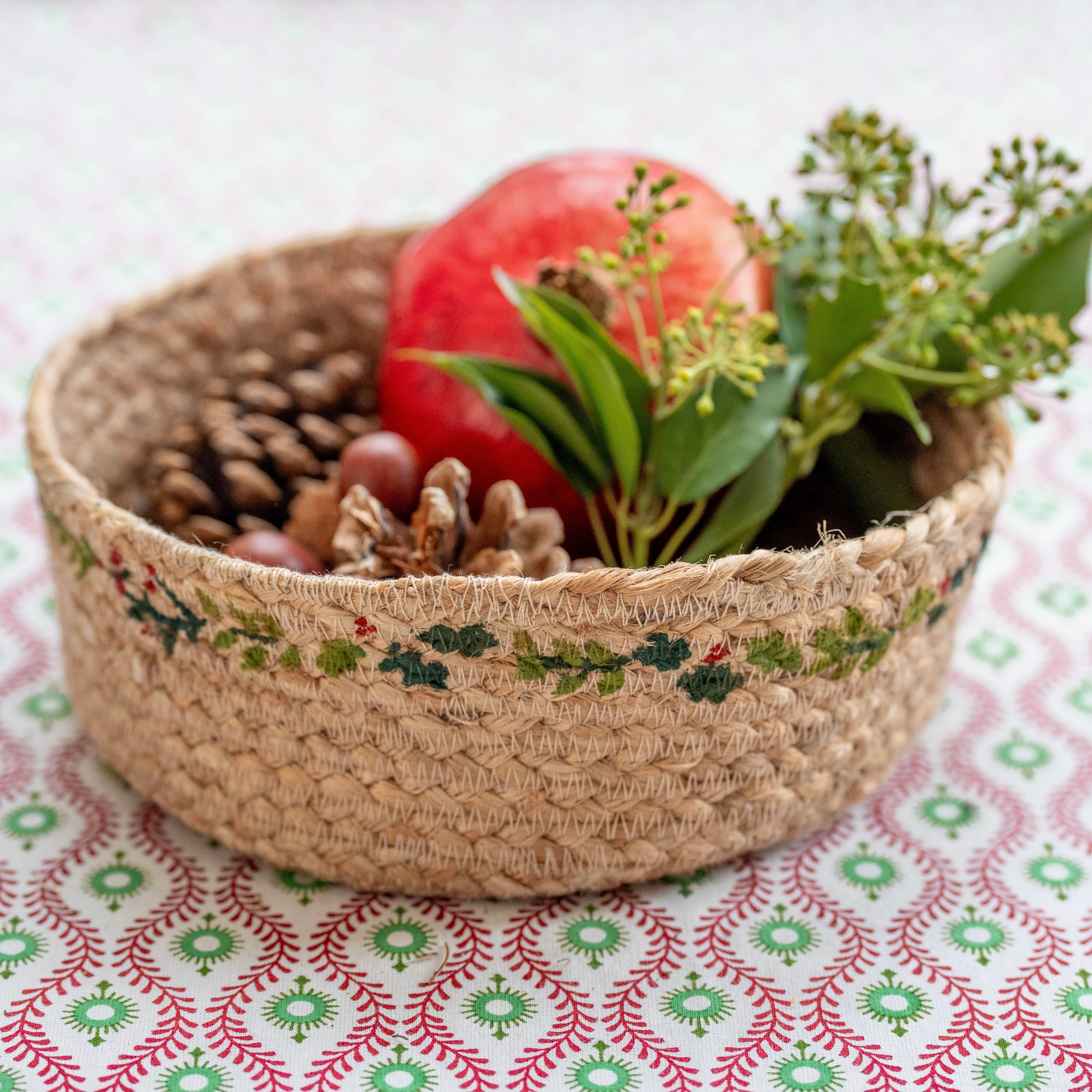 Natural Festive Jute Mini Basket