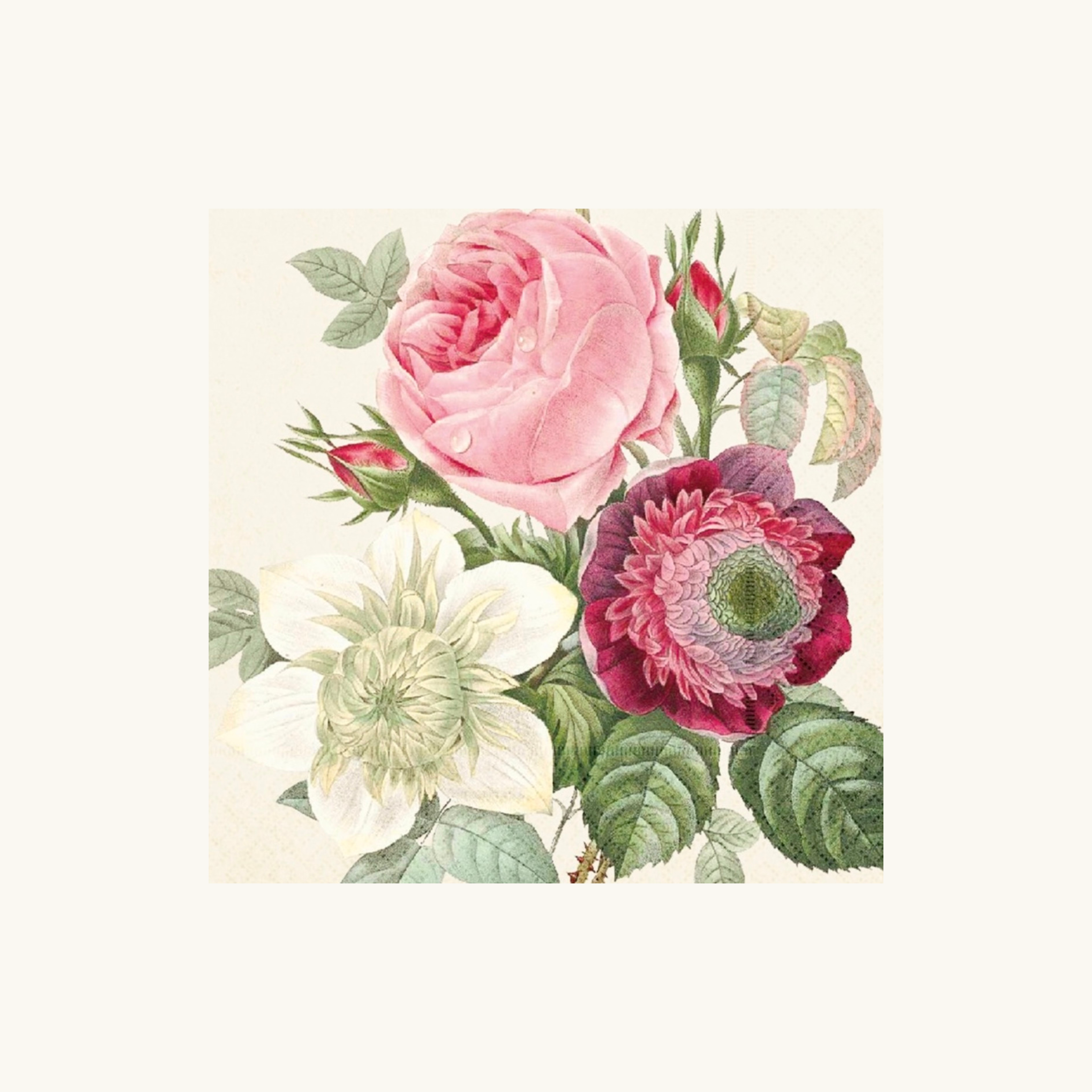 Pink Roses Paper Napkins
