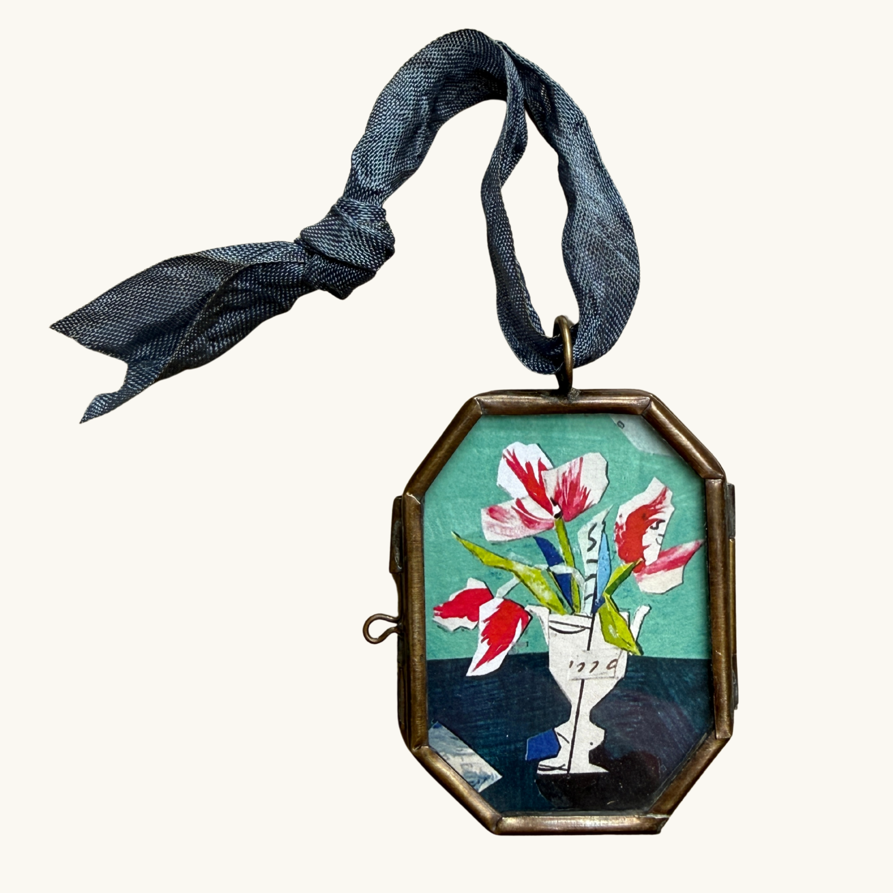 Parrot Tulips Art Locket Ornament