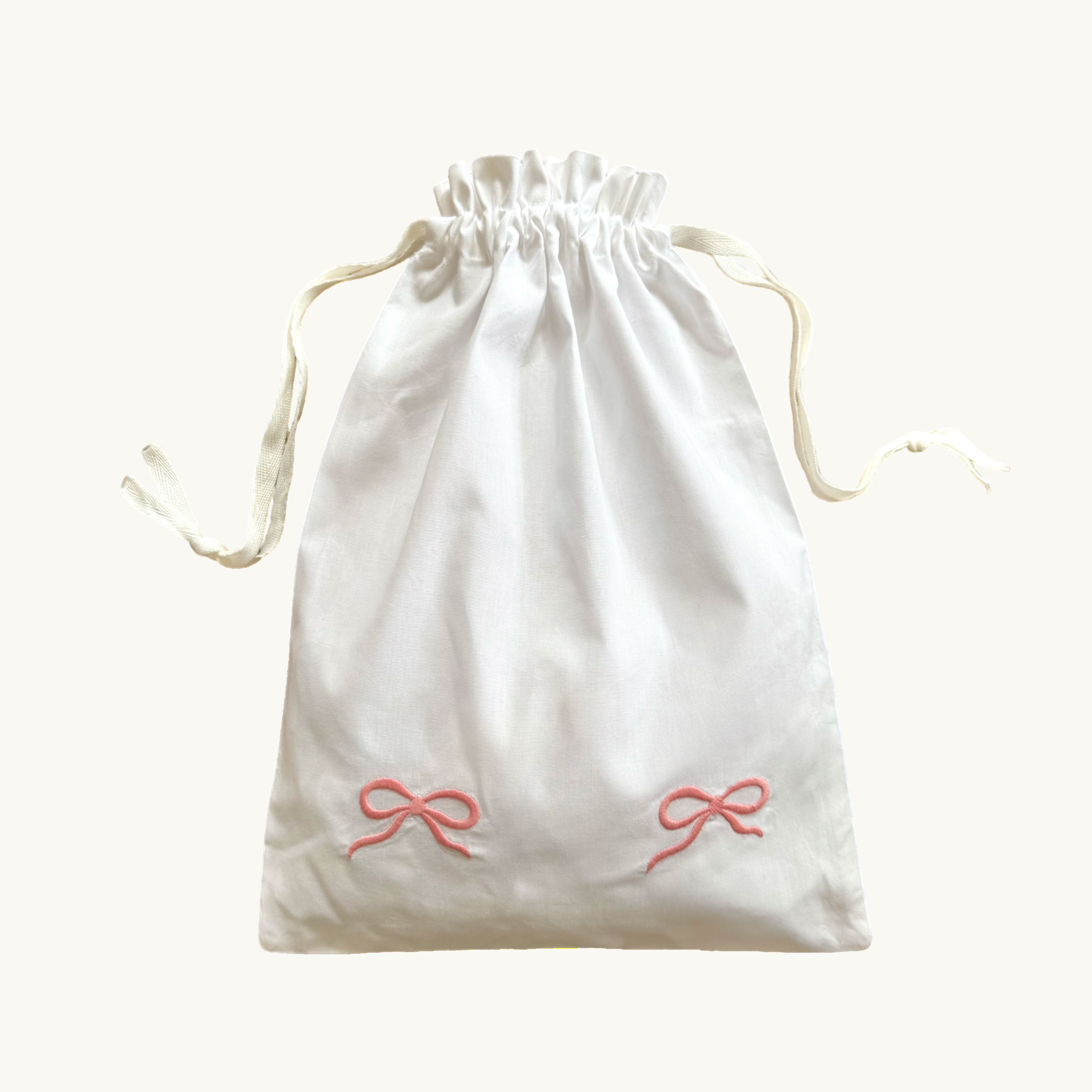 Pink Bow Cotton Bag