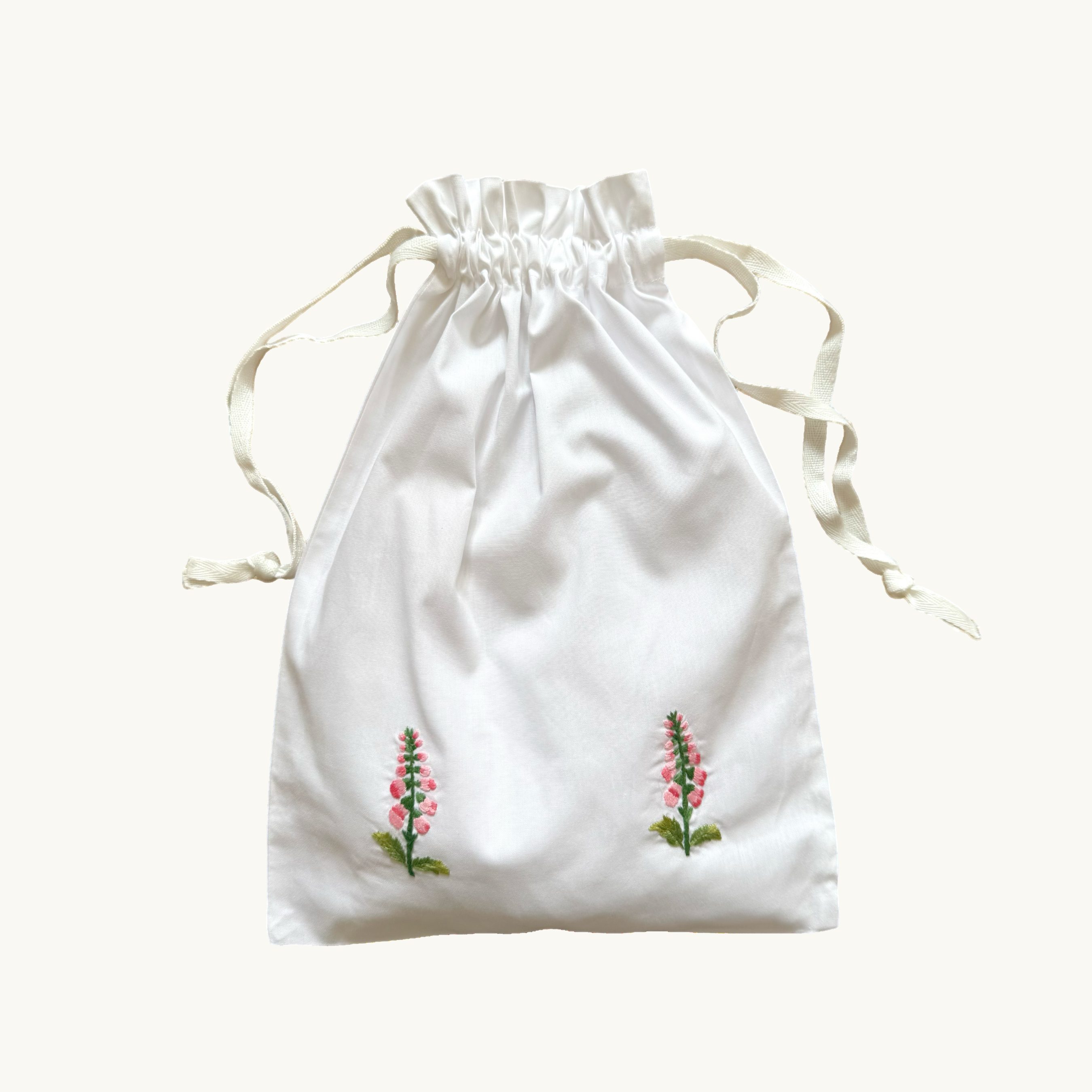 Pink Foxglove Cotton Bag