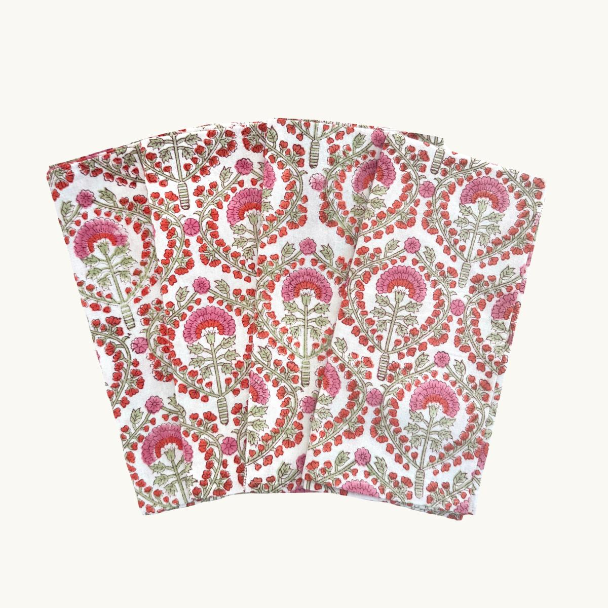 Pink Freya Handblocked Napkins