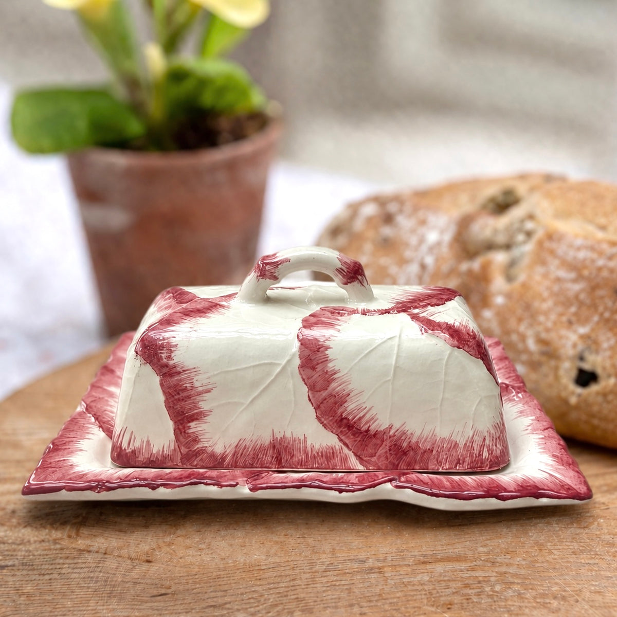 Pink Raddichio Butter Dish