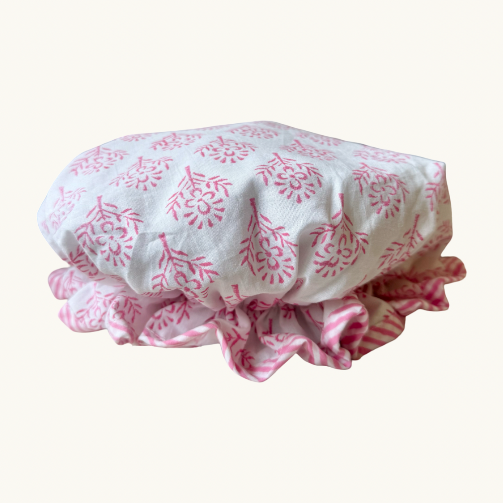 Pink Sprig Shower Cap