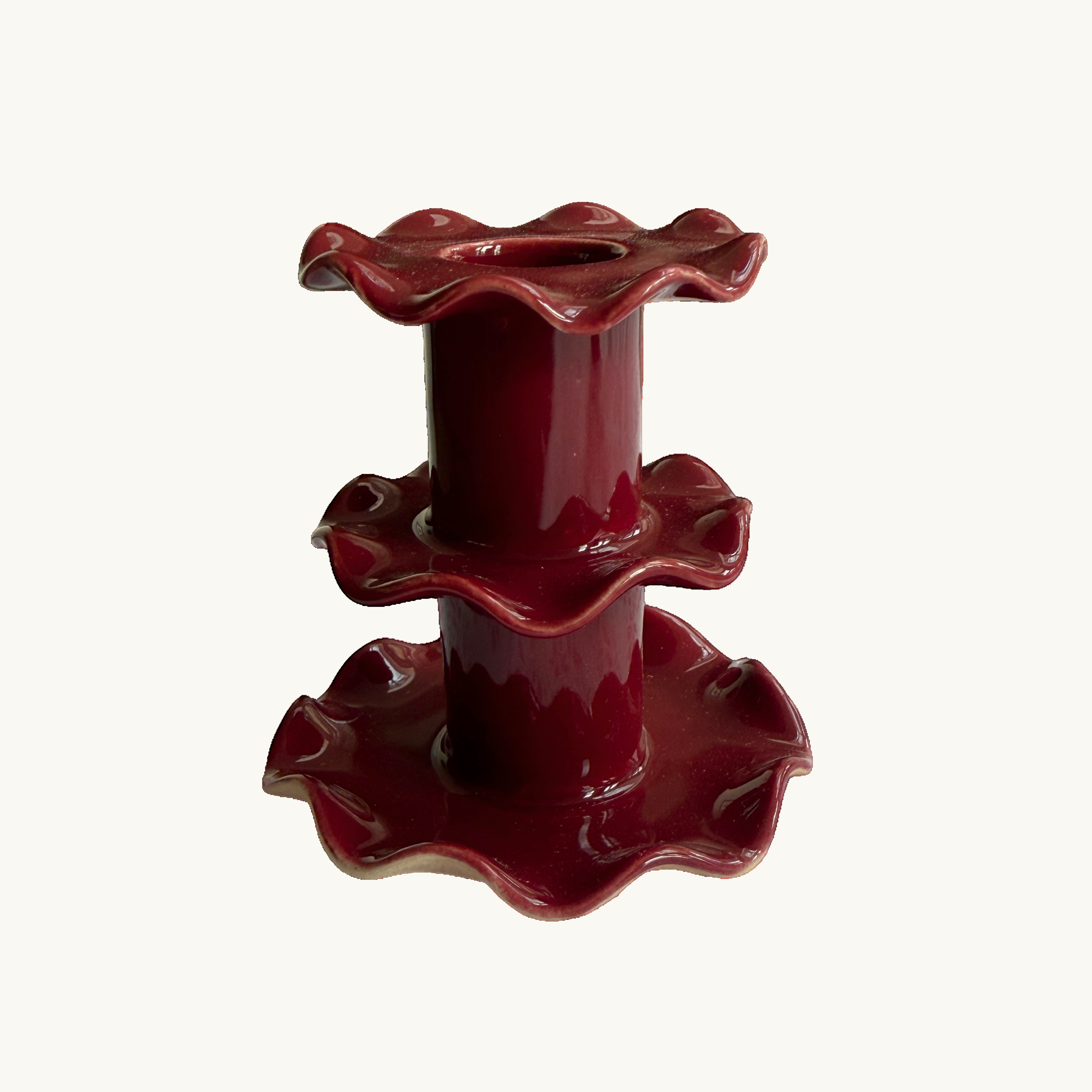 Red Frilled Candlestick (Medium)