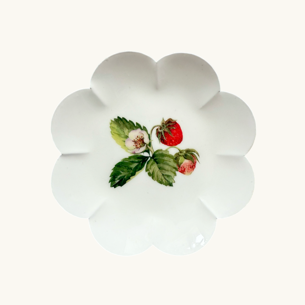 Strawberry Scalloped Round Trinket Dish