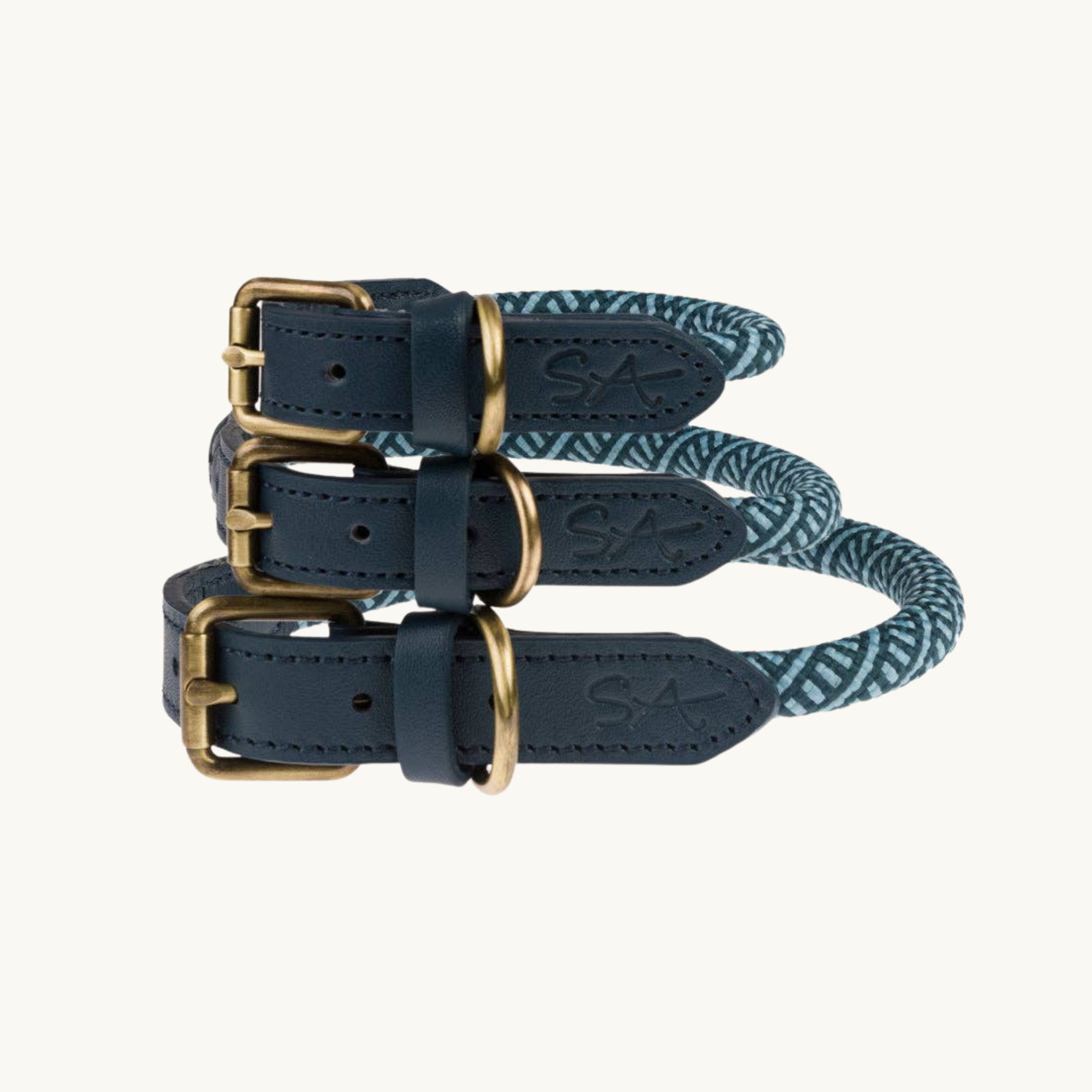 Teal Rope Dog Collar
