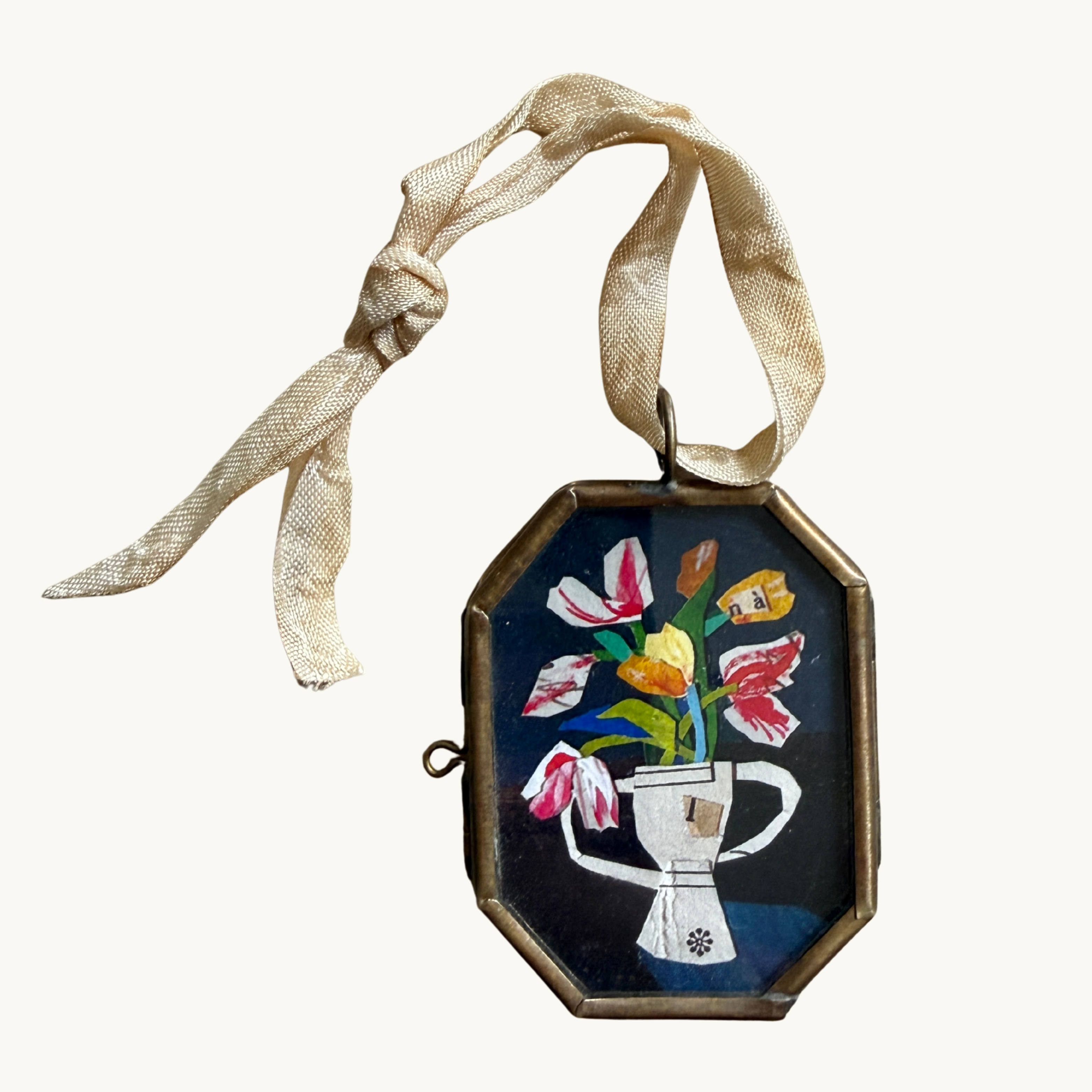 Tulips in Urn Art Locket Ornament