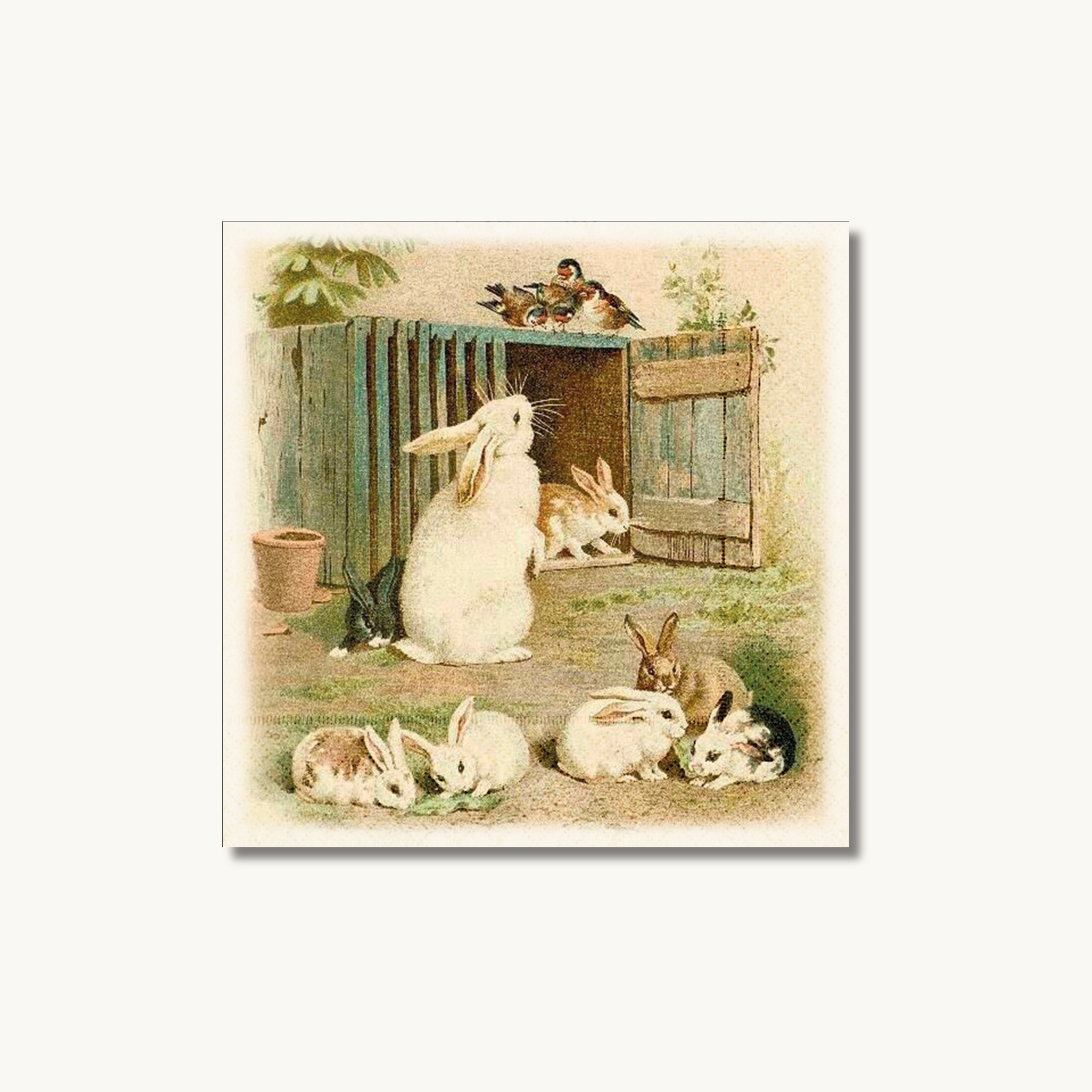 Vintage Easter Rabbits Paper Napkins