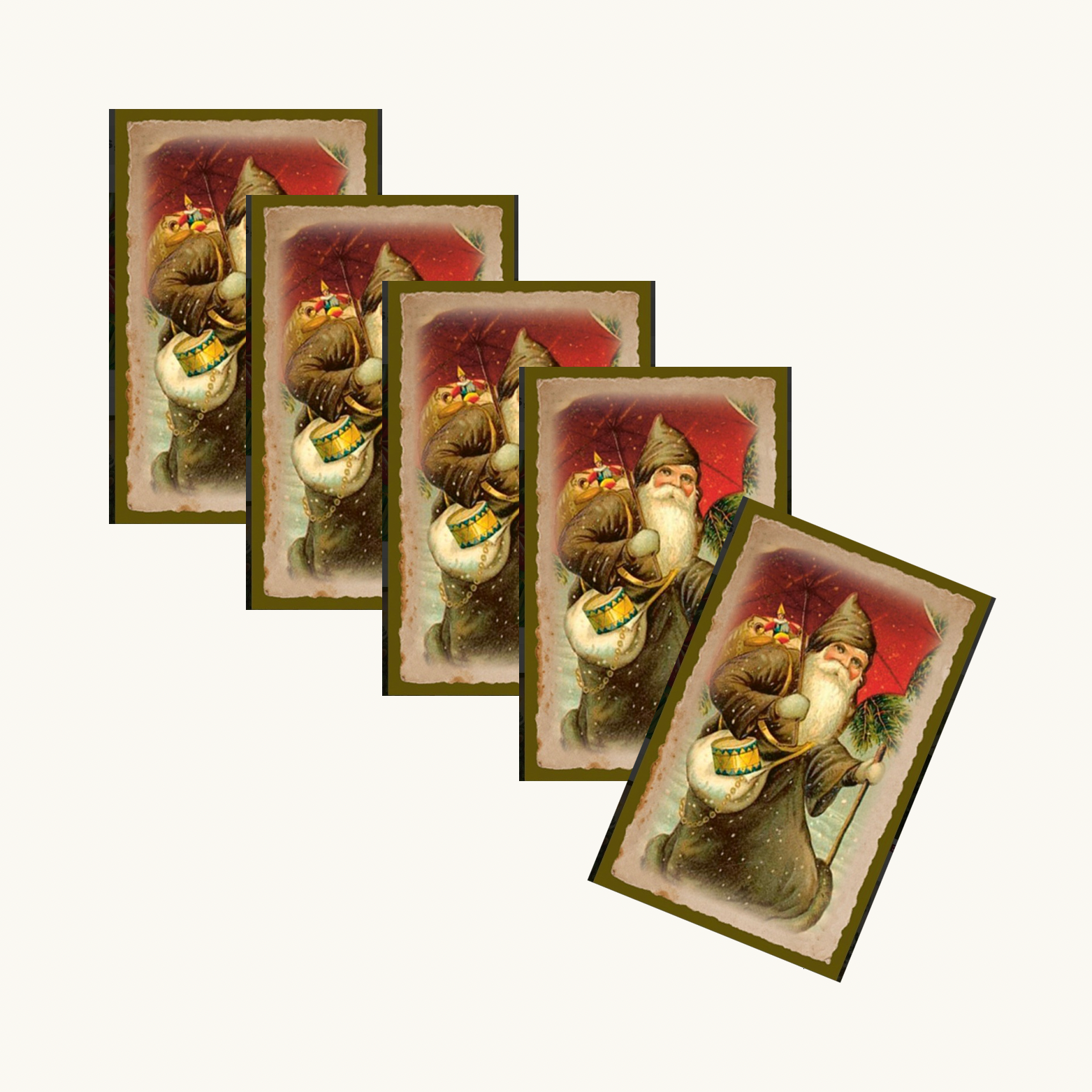 Vintage Father Christmas Gift Tags