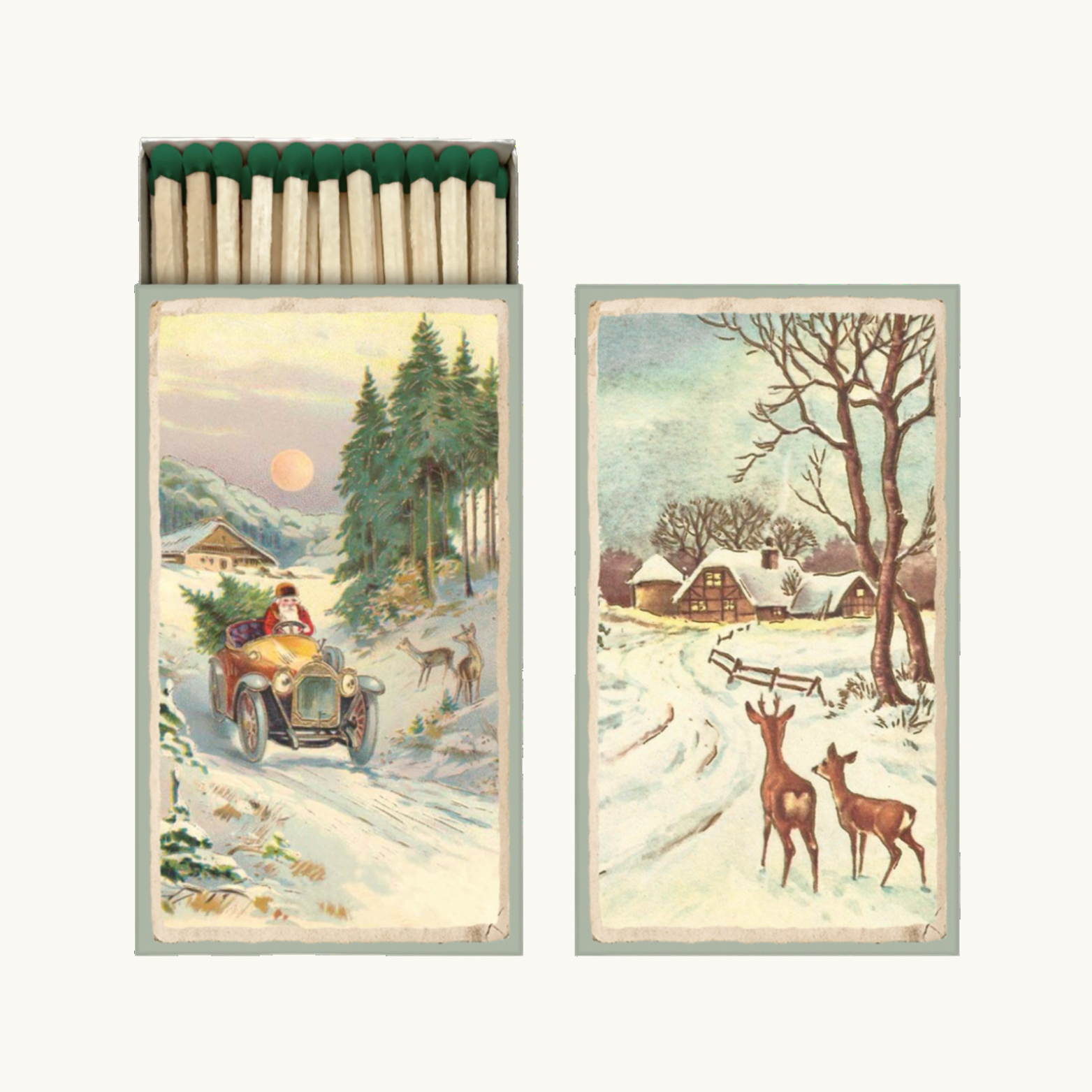 Vintage Snowy Christmas Matches
