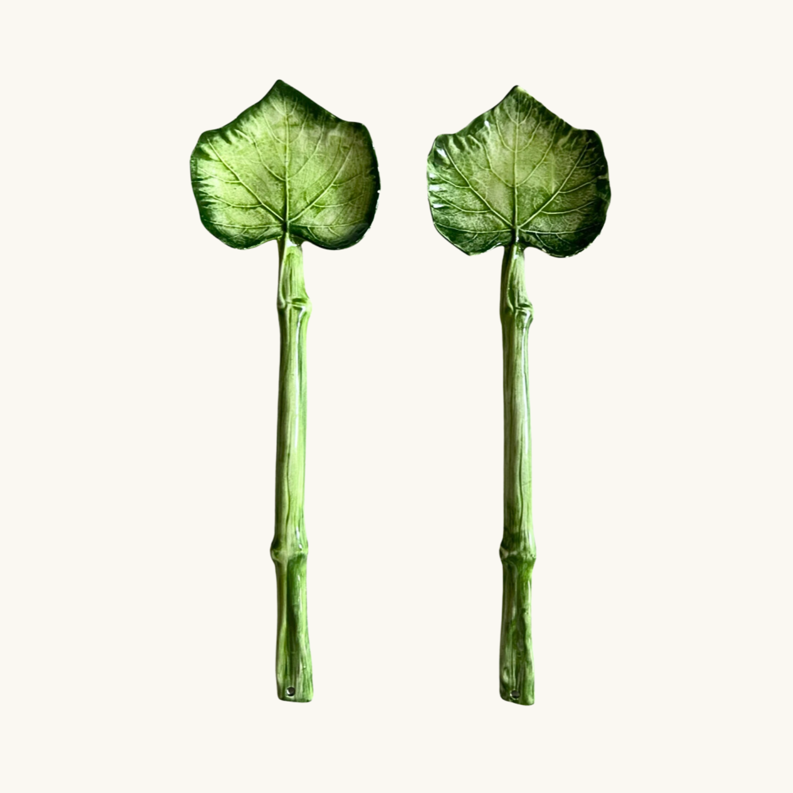 Ceramic Ivy Leaf Salad Servers