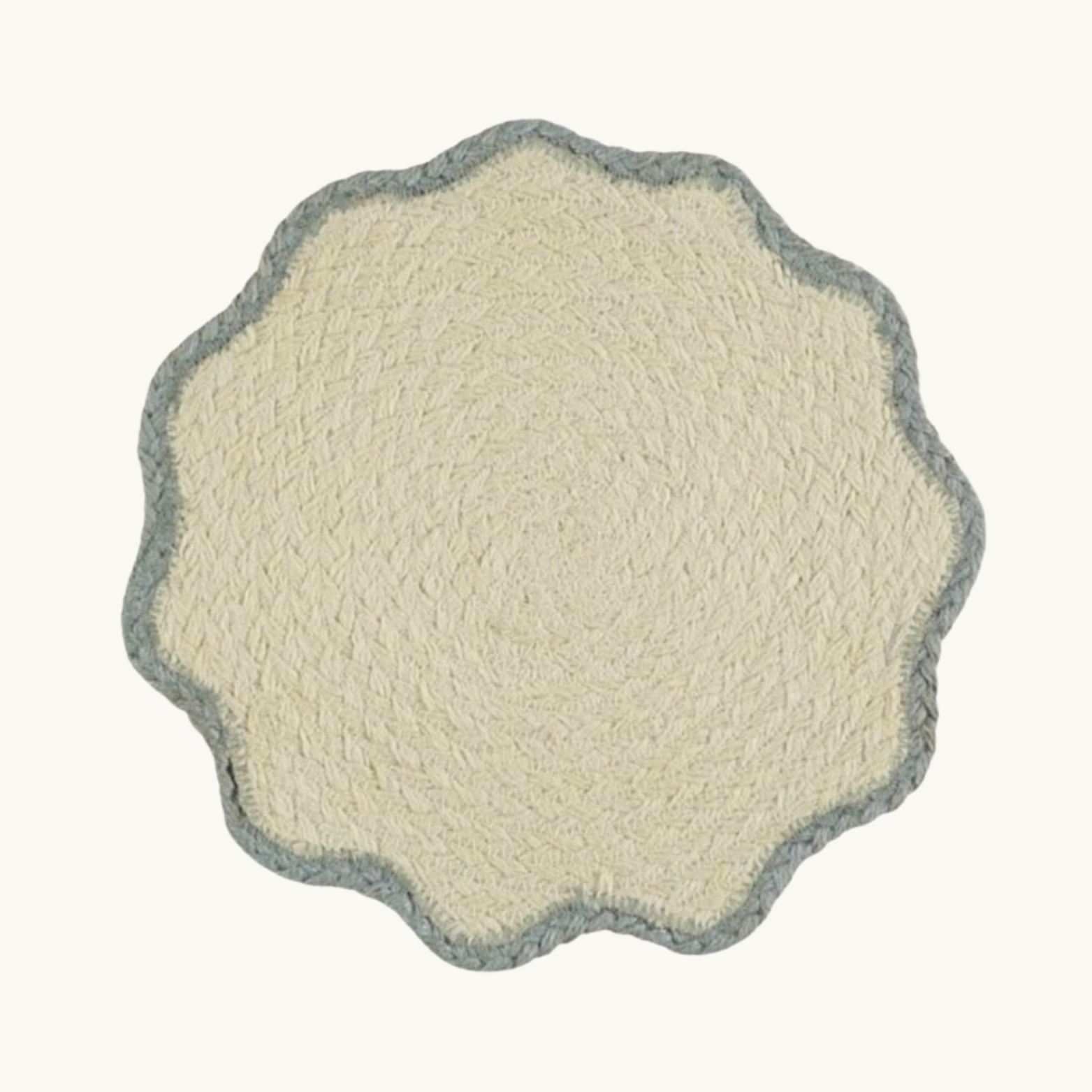 Dusty Blue Scalloped Placemat