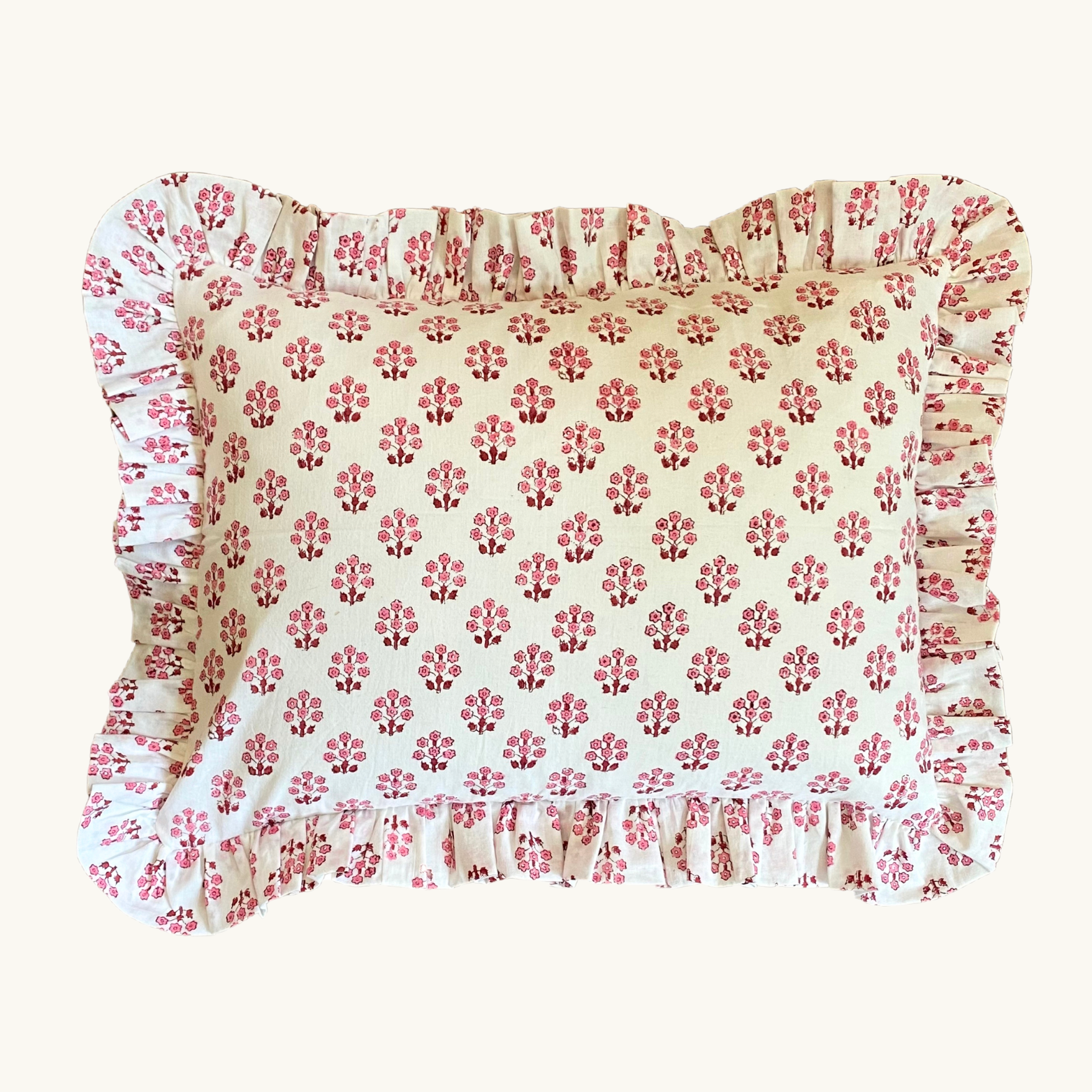 Pink Daphne Frilled Cushion