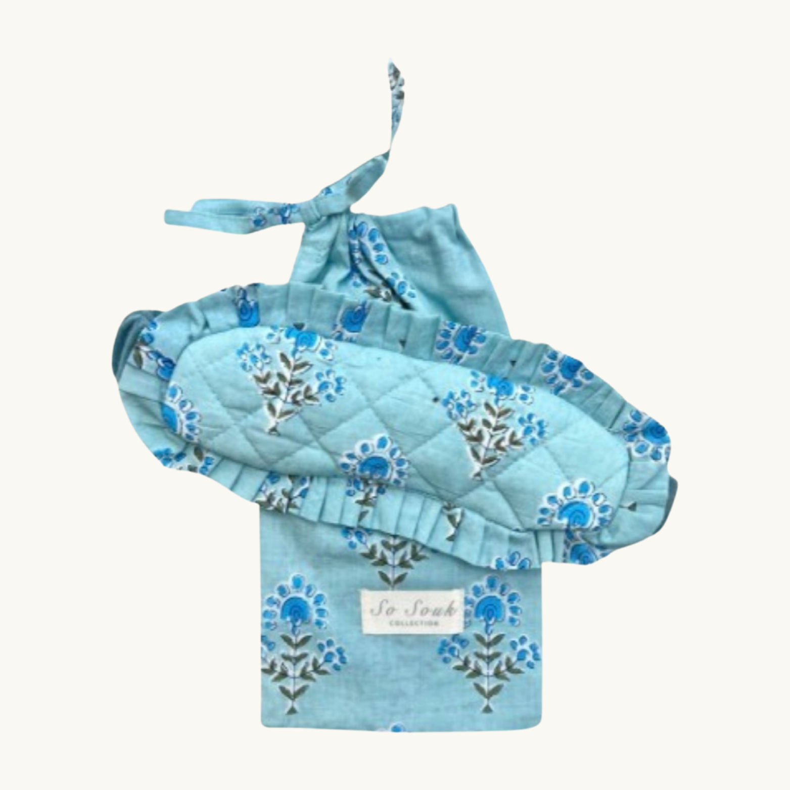 Blue Nancy Quilted Eye Mask