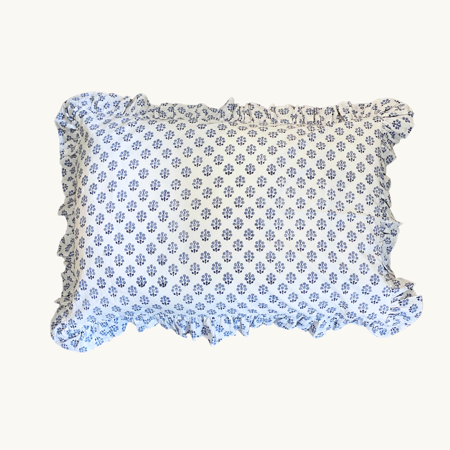 Blue Daphne Frilled Pillowcase