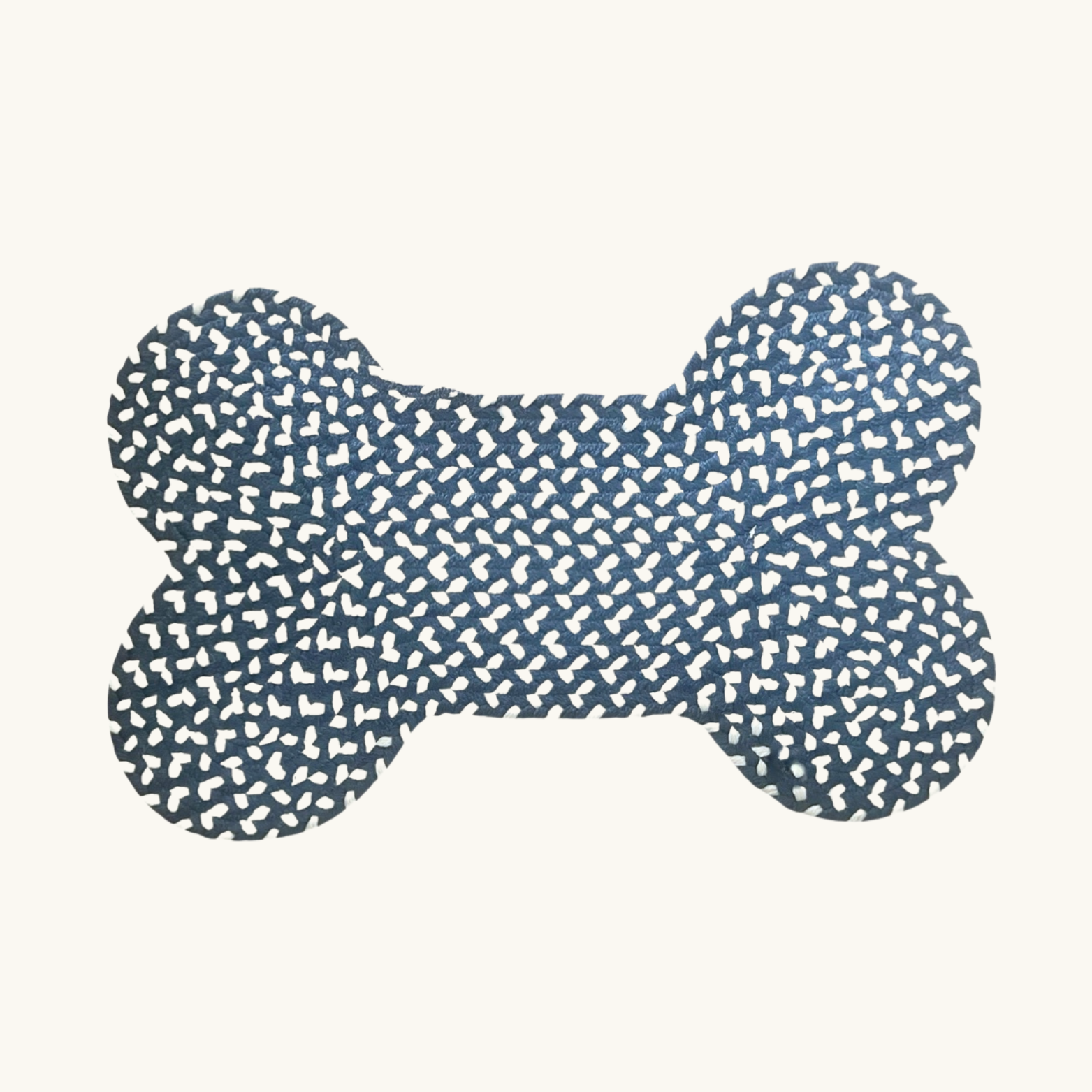 Dark Blue Braided Dog Bone Mat