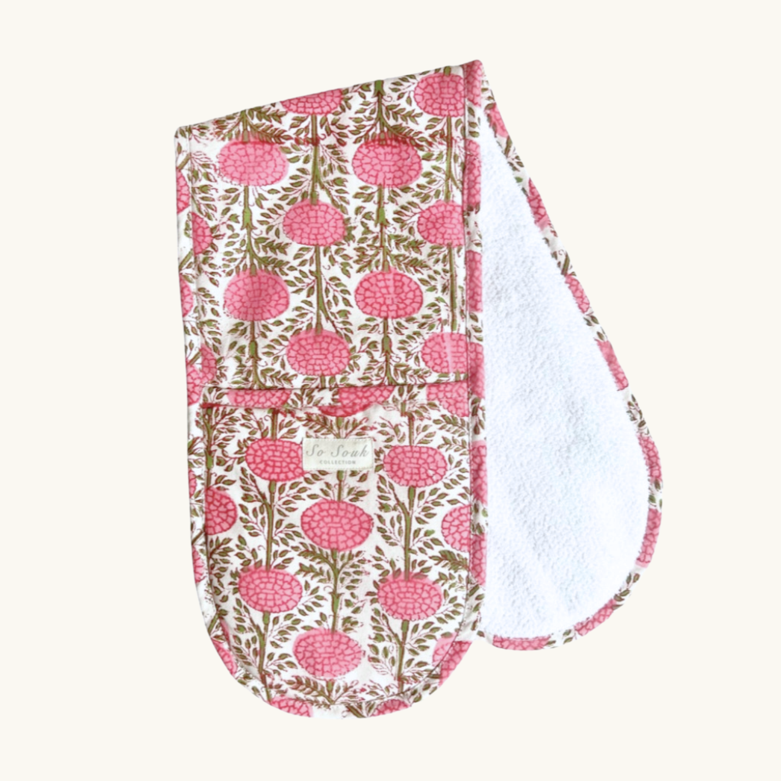 Pink Marigold Oven Gloves