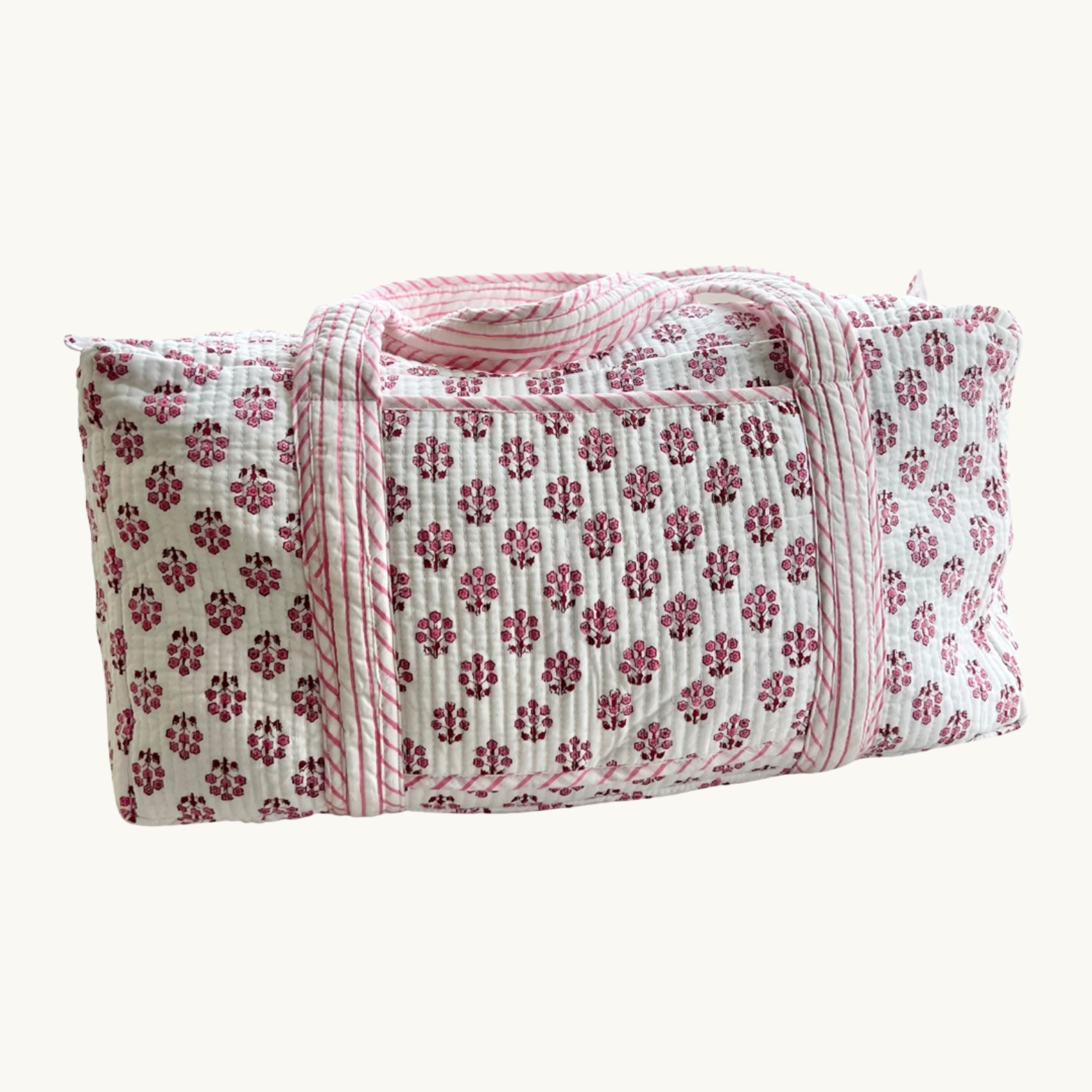 Pink Daphne Handblocked Weekend Bag