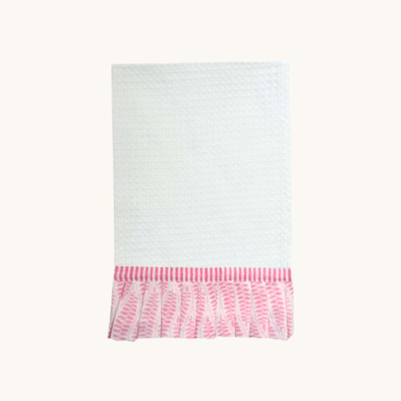 Pink Frilled Waffle Hand Towel