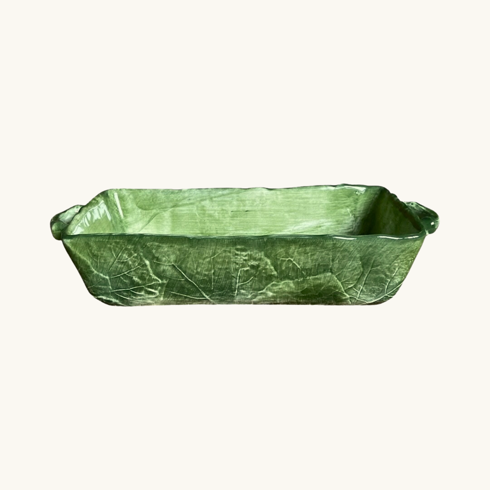 Green Vine Leaf Ovenware Dish Rectangle