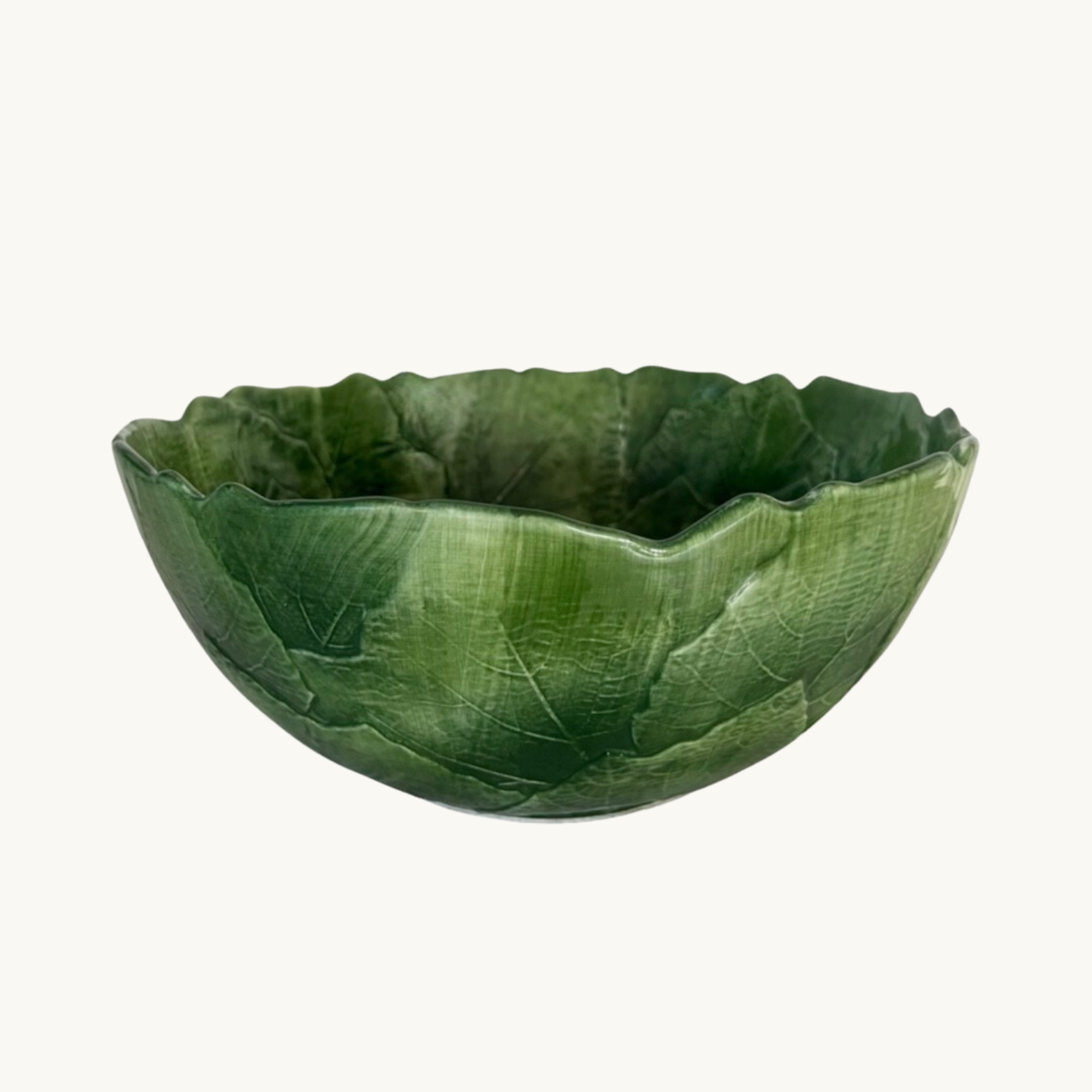 Green Vine Leaf Bowl Large