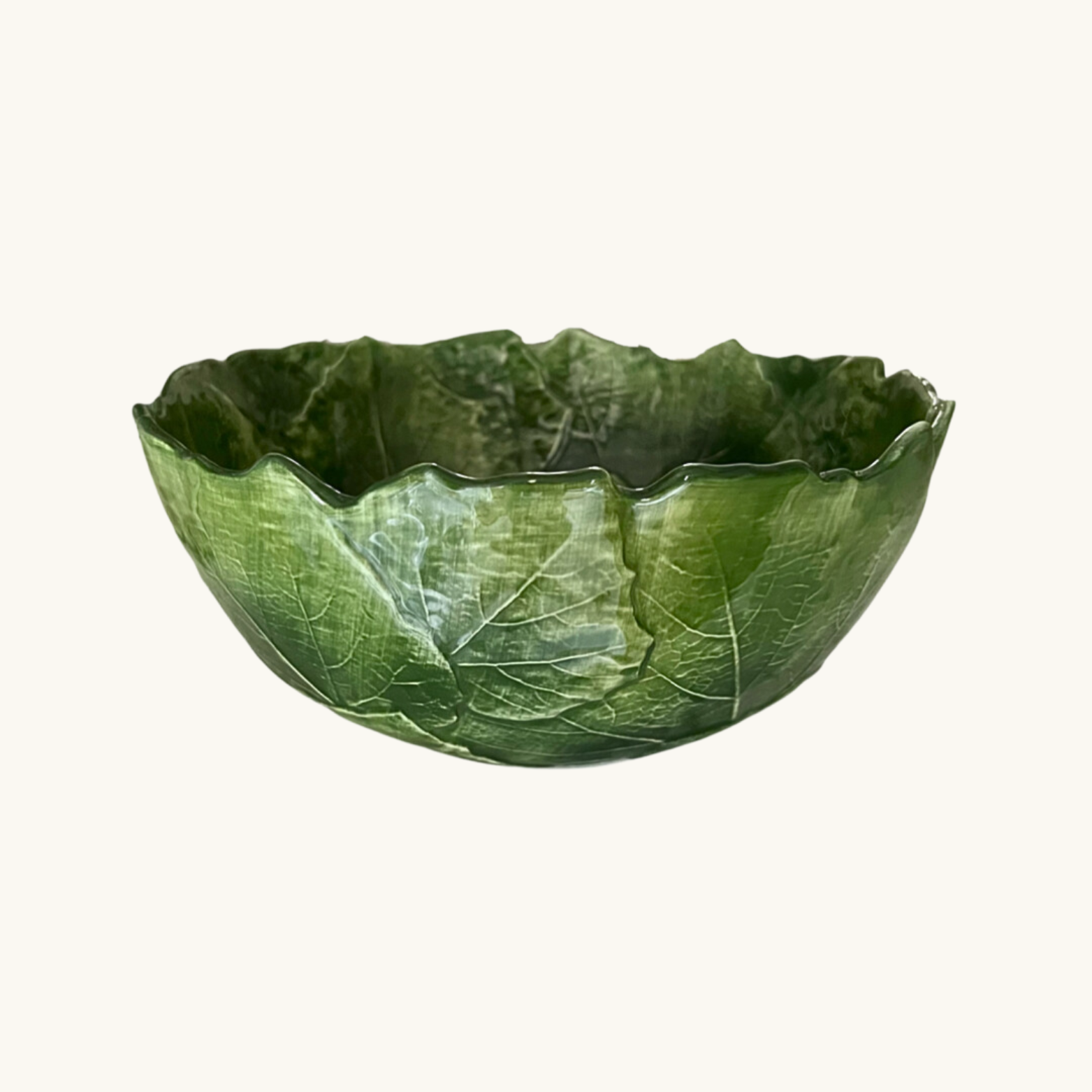 Green Vine Leaf Bowl Medium