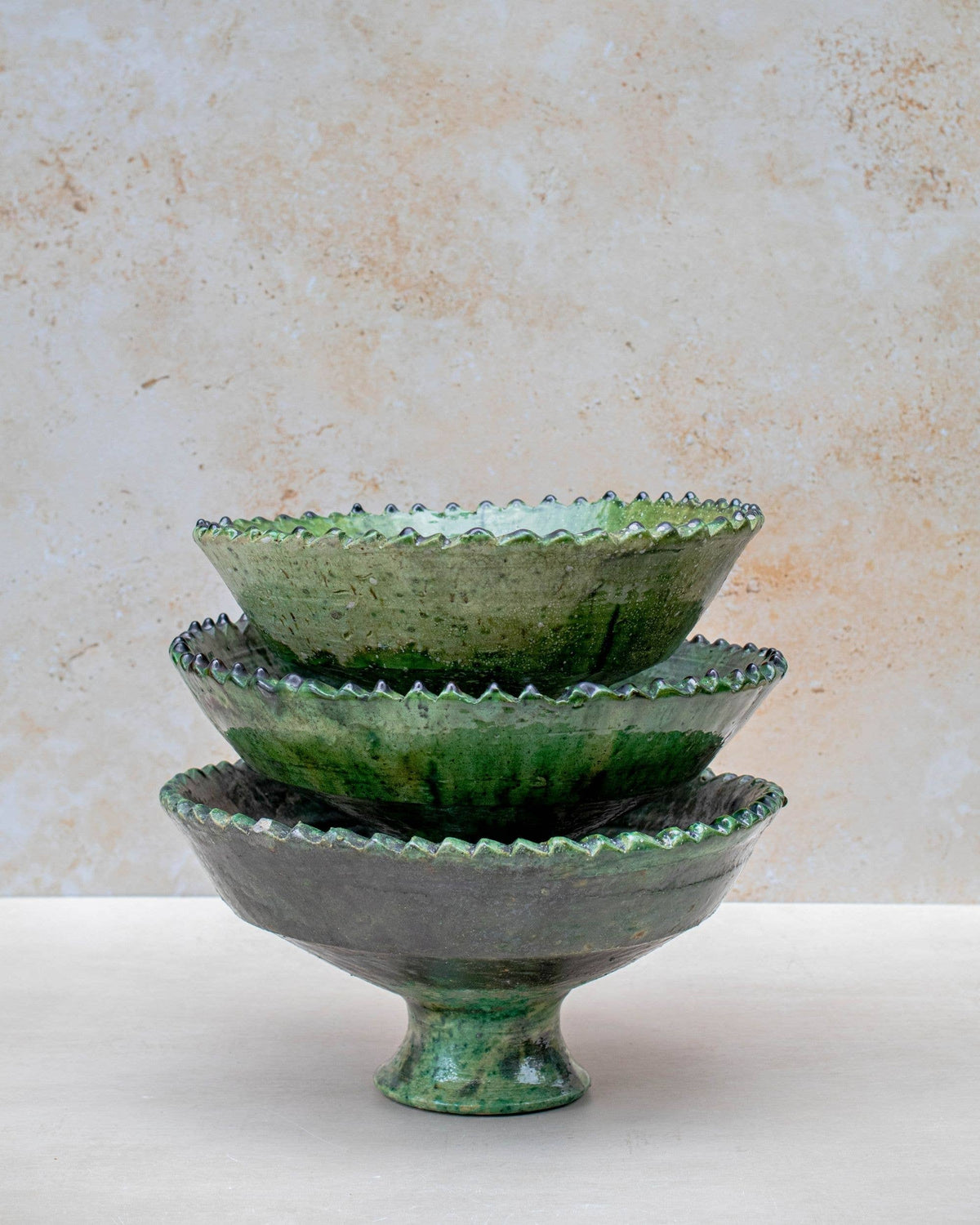 Tamegroute Green Pedestal Bowl (Medium)