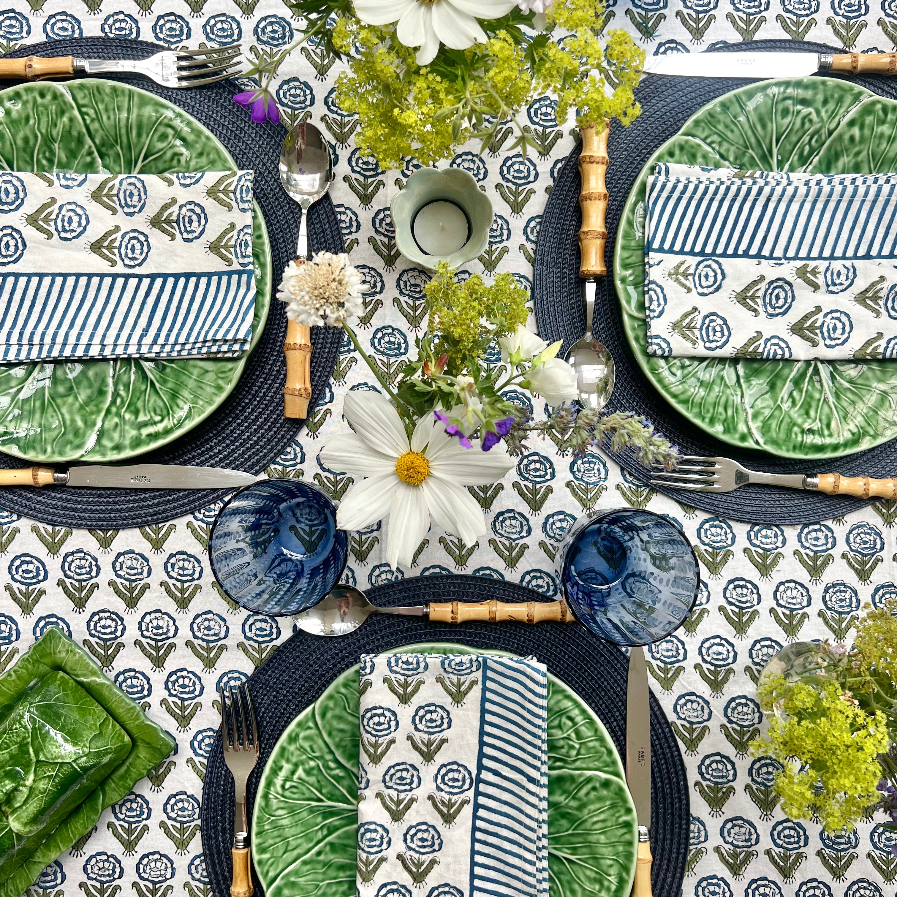 Blue and Green Zara Tablecloth