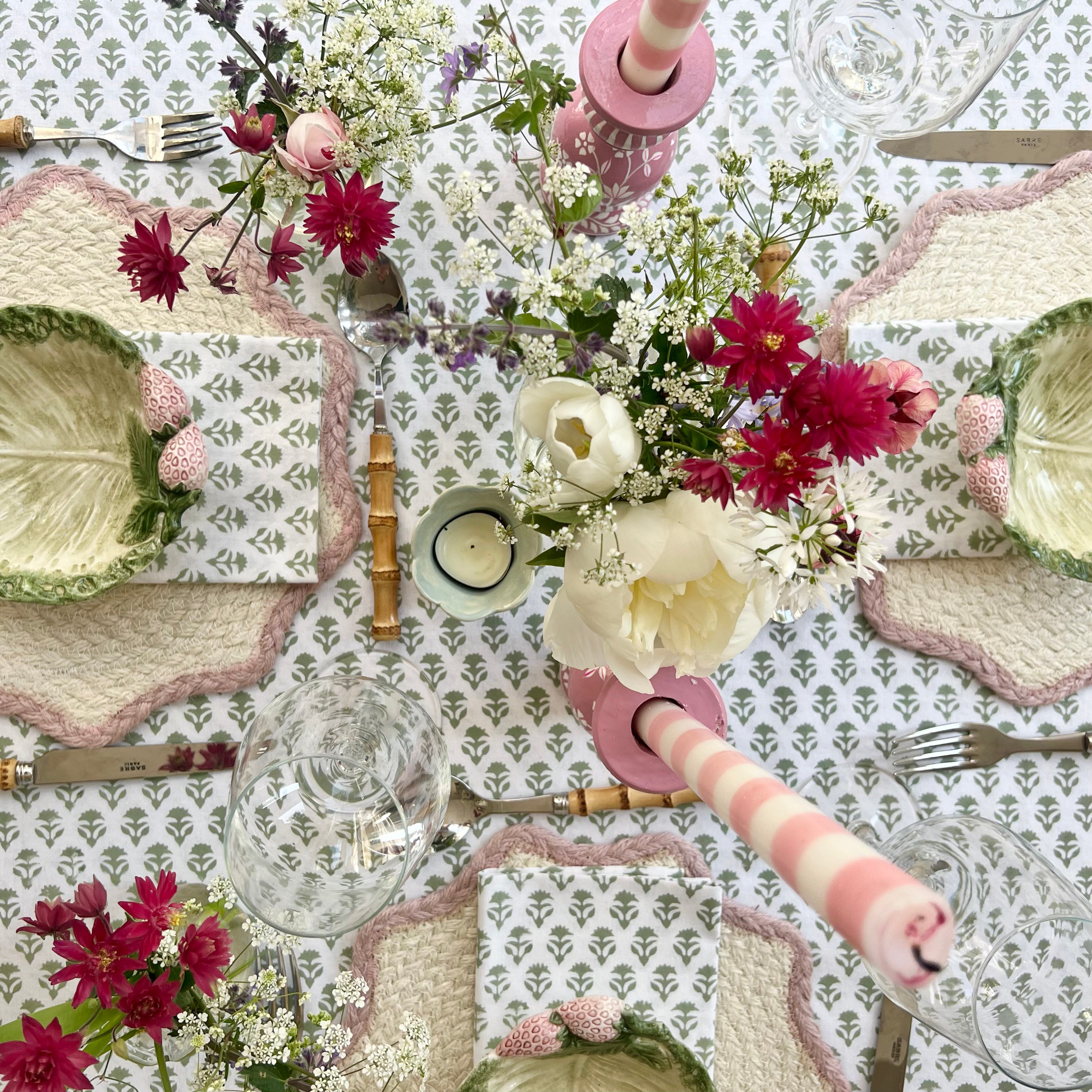 Sage Green Carnation Napkins